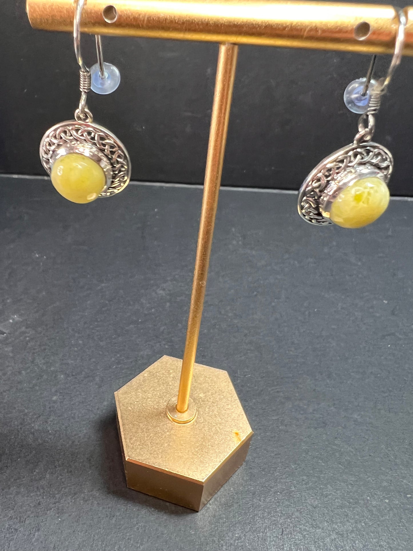 NEW Irish Connemara marble sterling silver earrings
