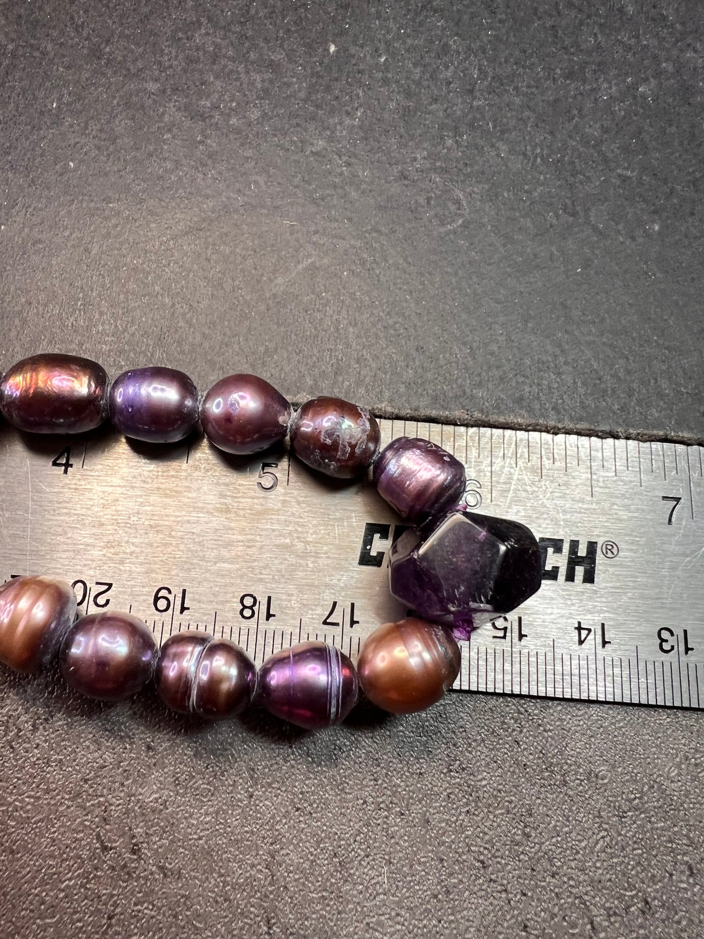 NEW purple pearls and amethyst necklace with sterling silver clasp