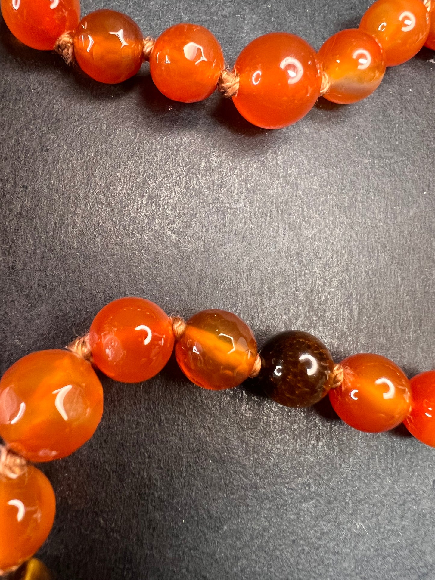 NEW carnelian multi stone sunface knotted necklace
