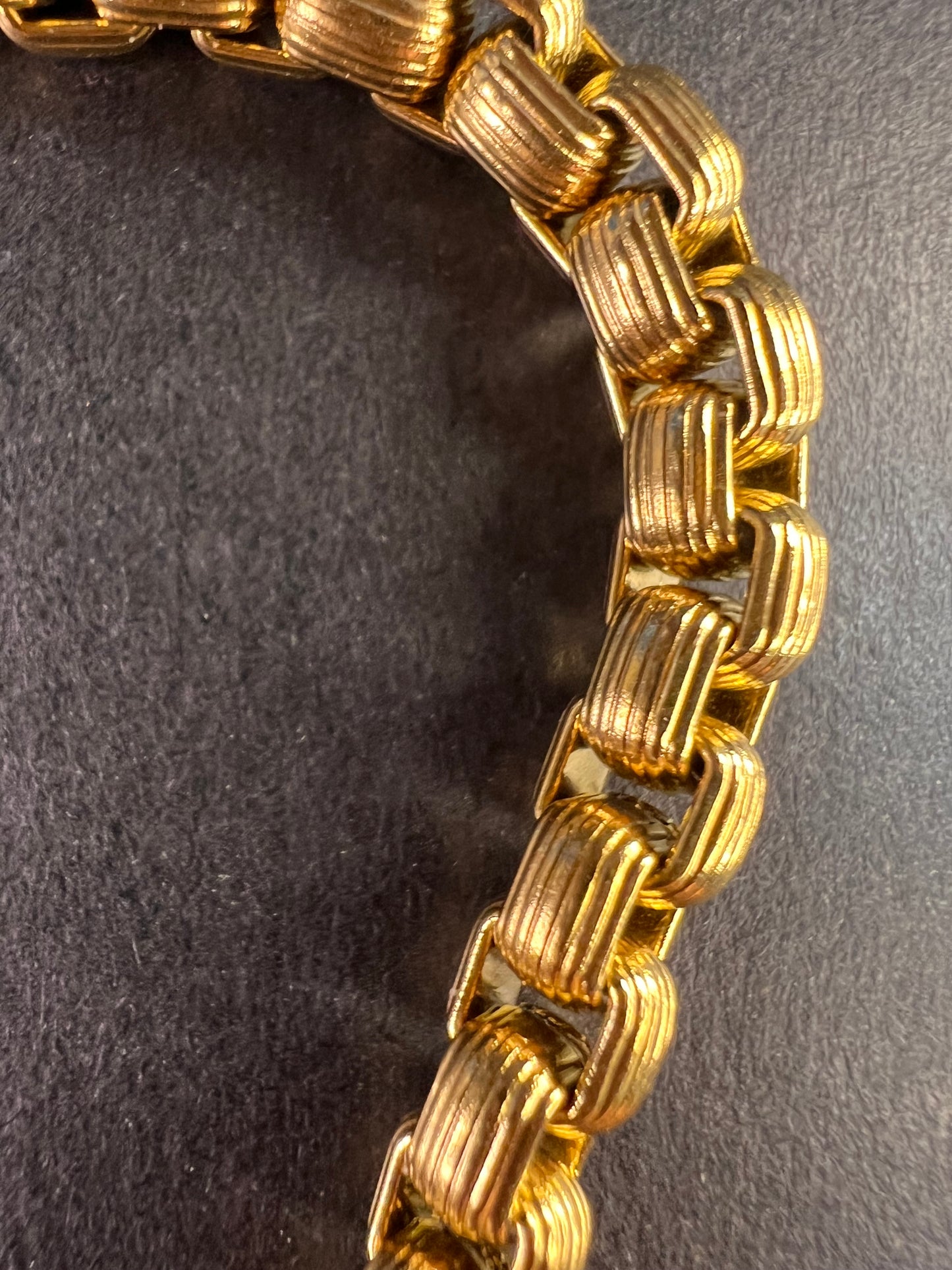 Gold plated stainless steel woven link bracelet