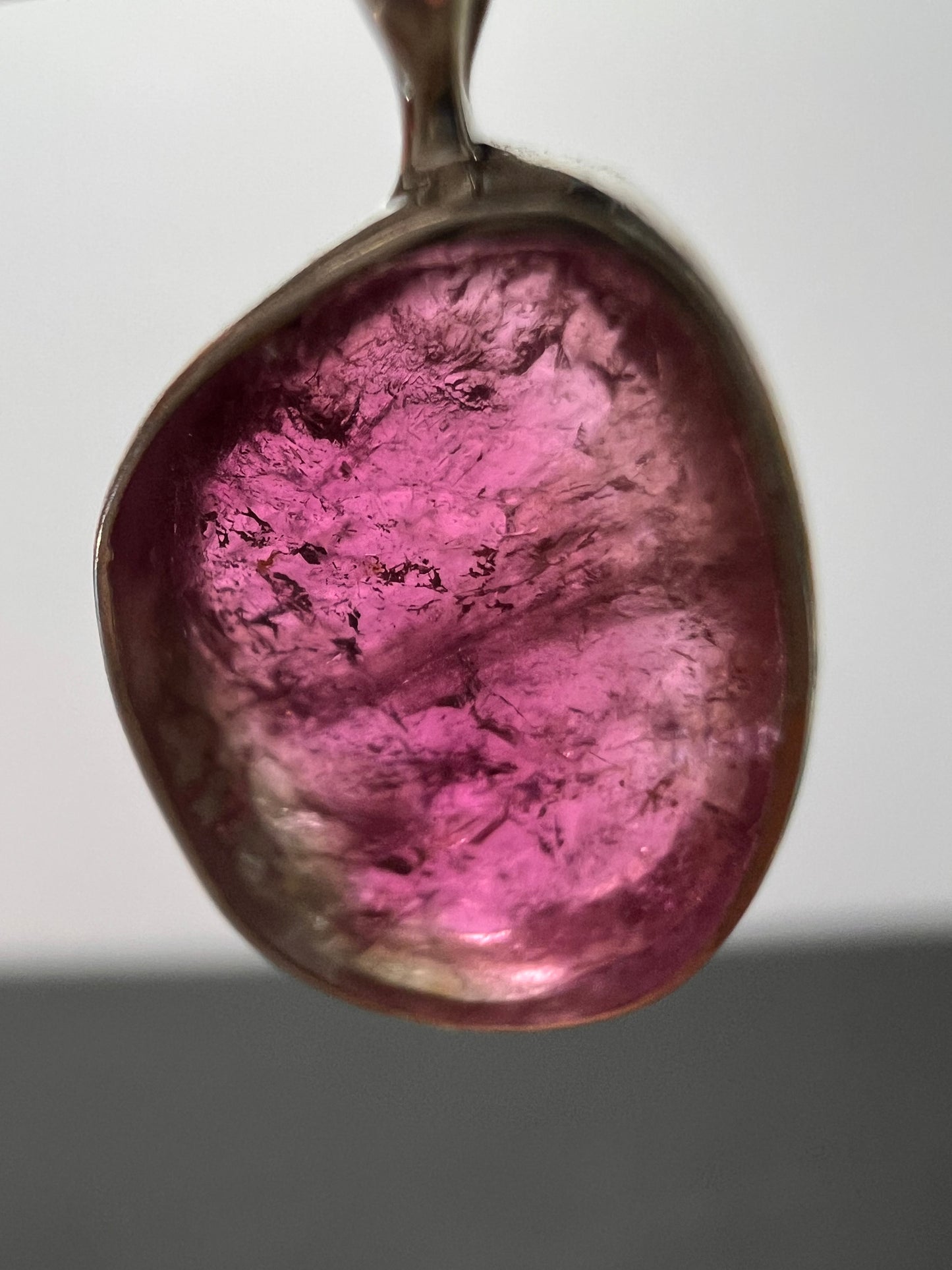 NEW Pink/Bi color tourmaline sterling silver pendant 1.55 grams