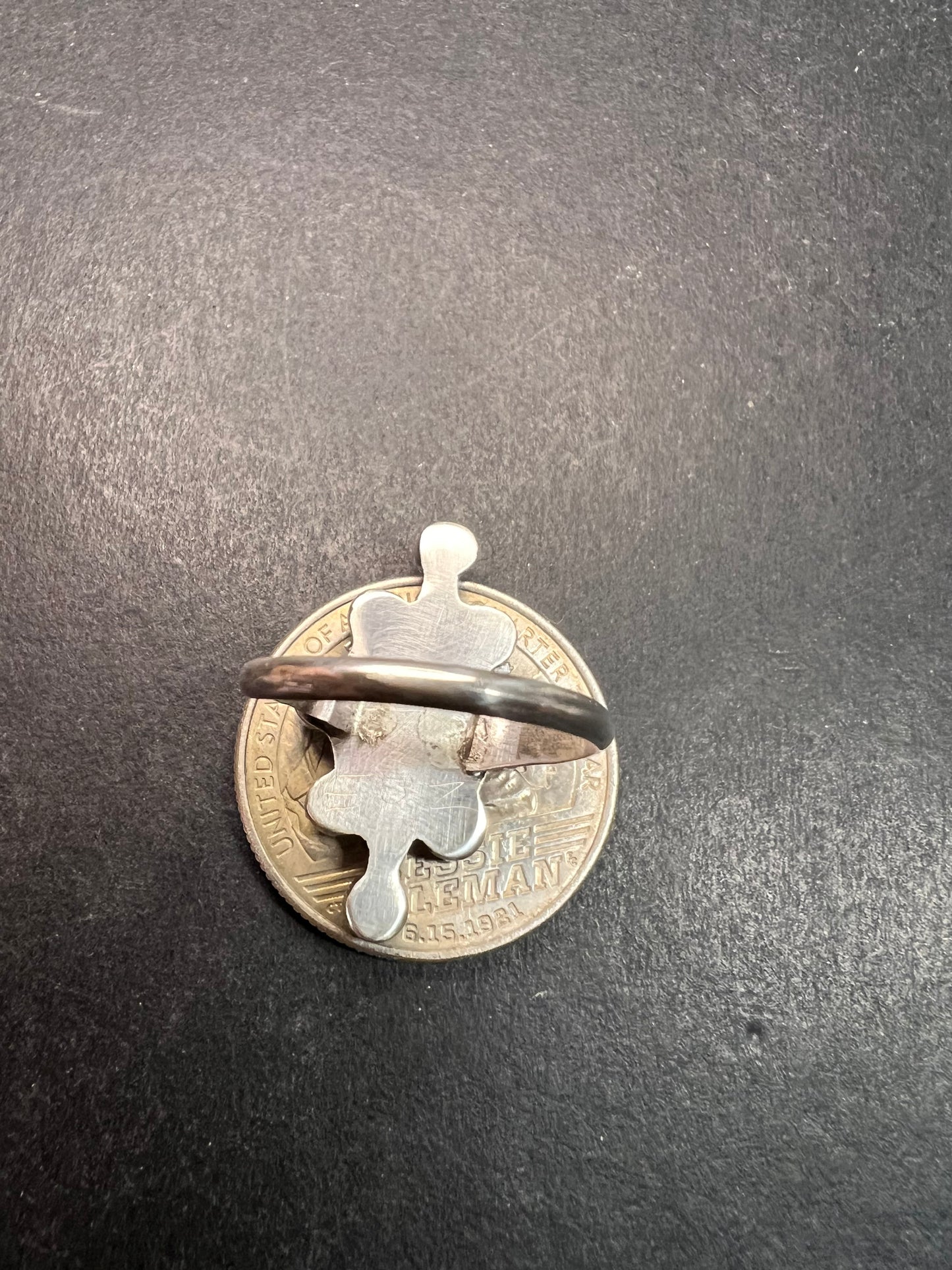 Vintage Sterling Turquoise Cluster Ring Size 7 Southwestern Style