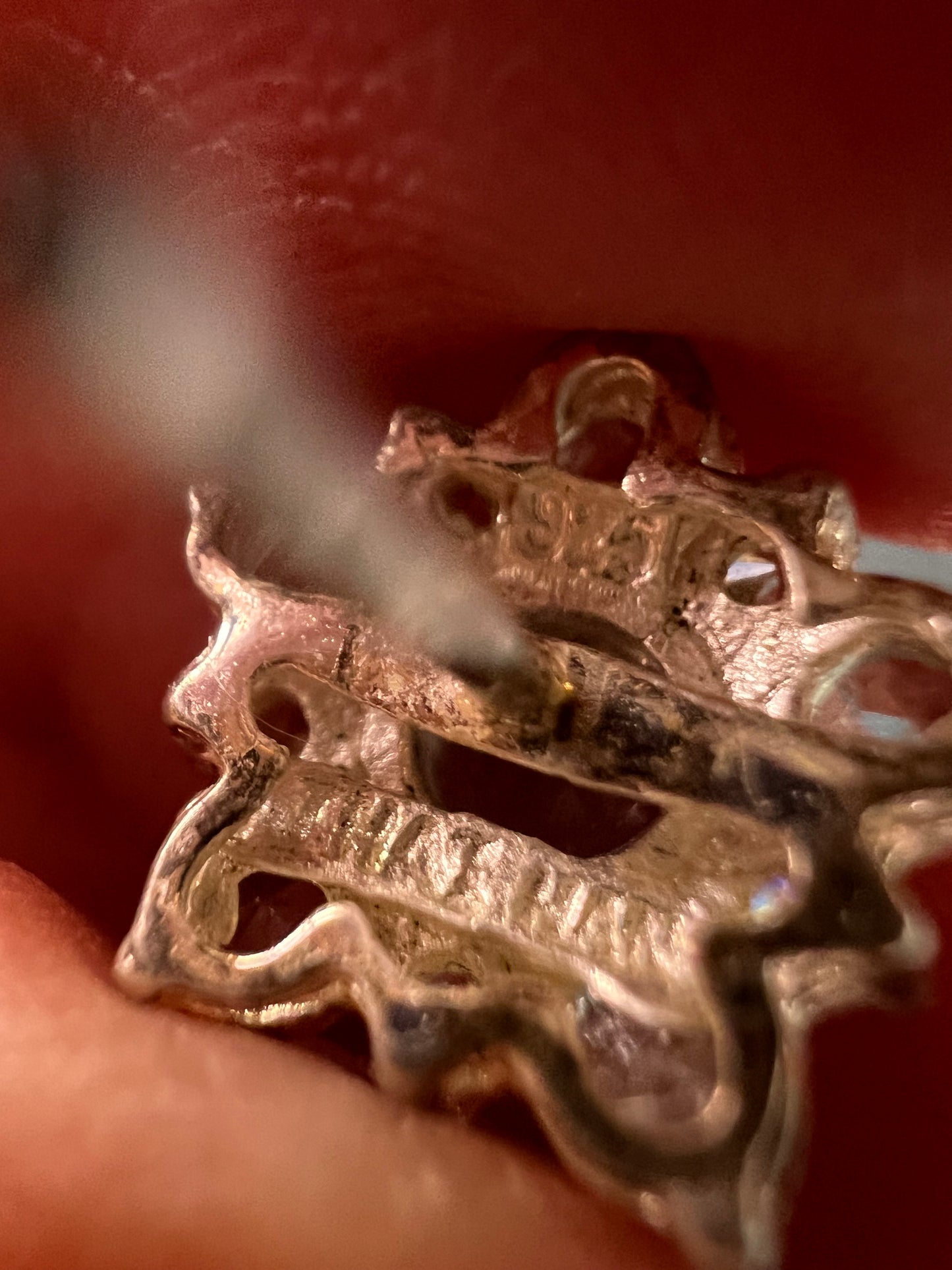 Vintage blue topaz and cz sterling silver snowflake stud earrings