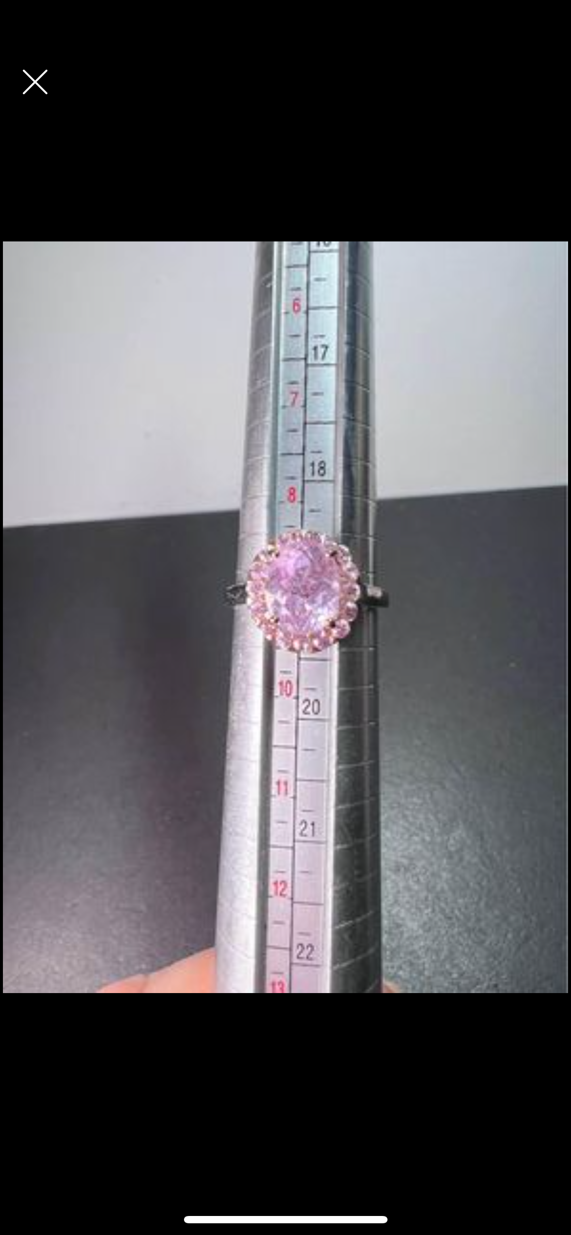 Kunzite and pink sapphire halo ring in sterling silver size 9