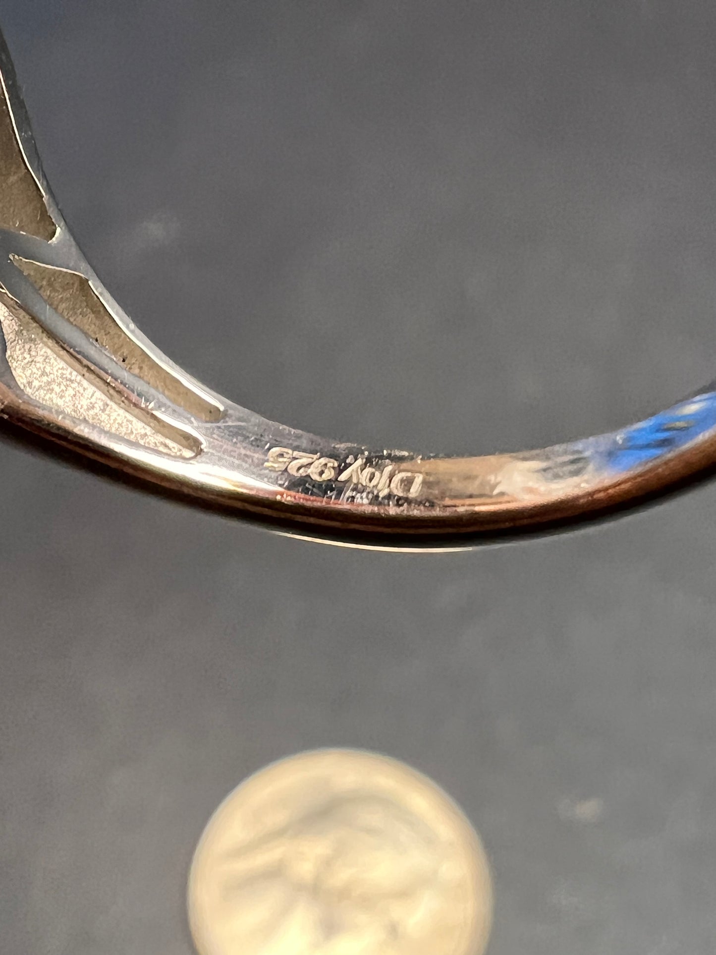 NEW Ceruleite and zircon seahorse ring in sterling silver size 8