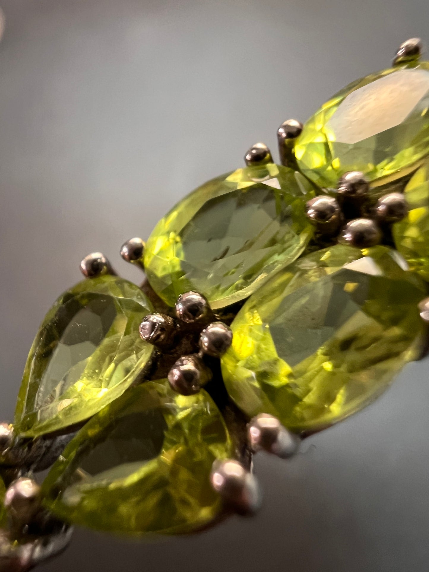 Peridot gemstone sterling silver cross pendant