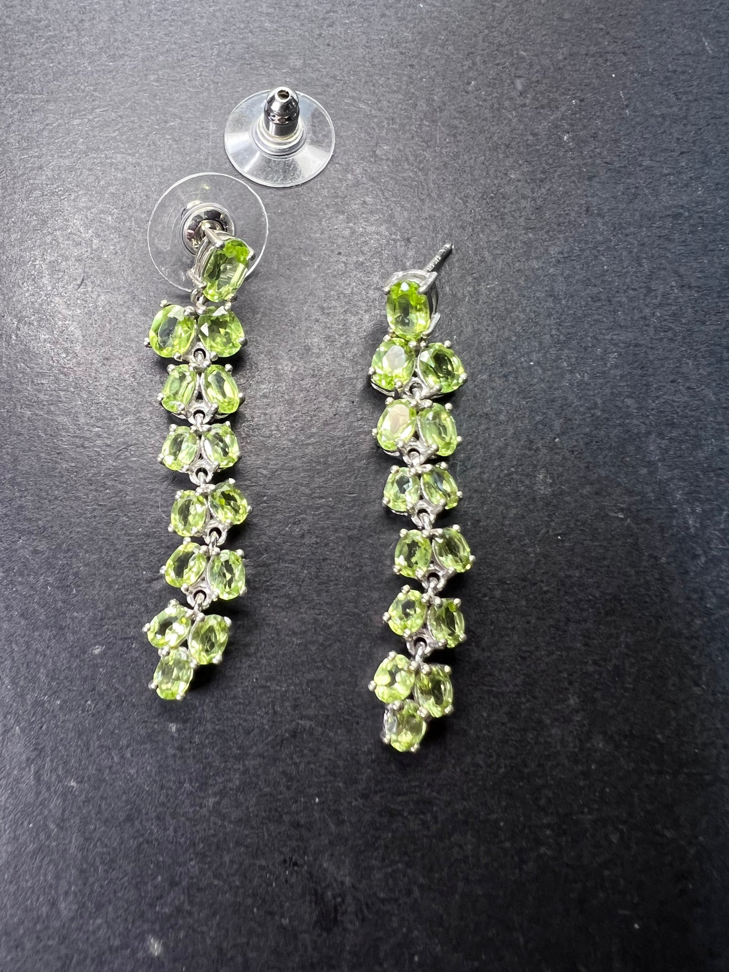 Peridot sterling silver chandelier earrings