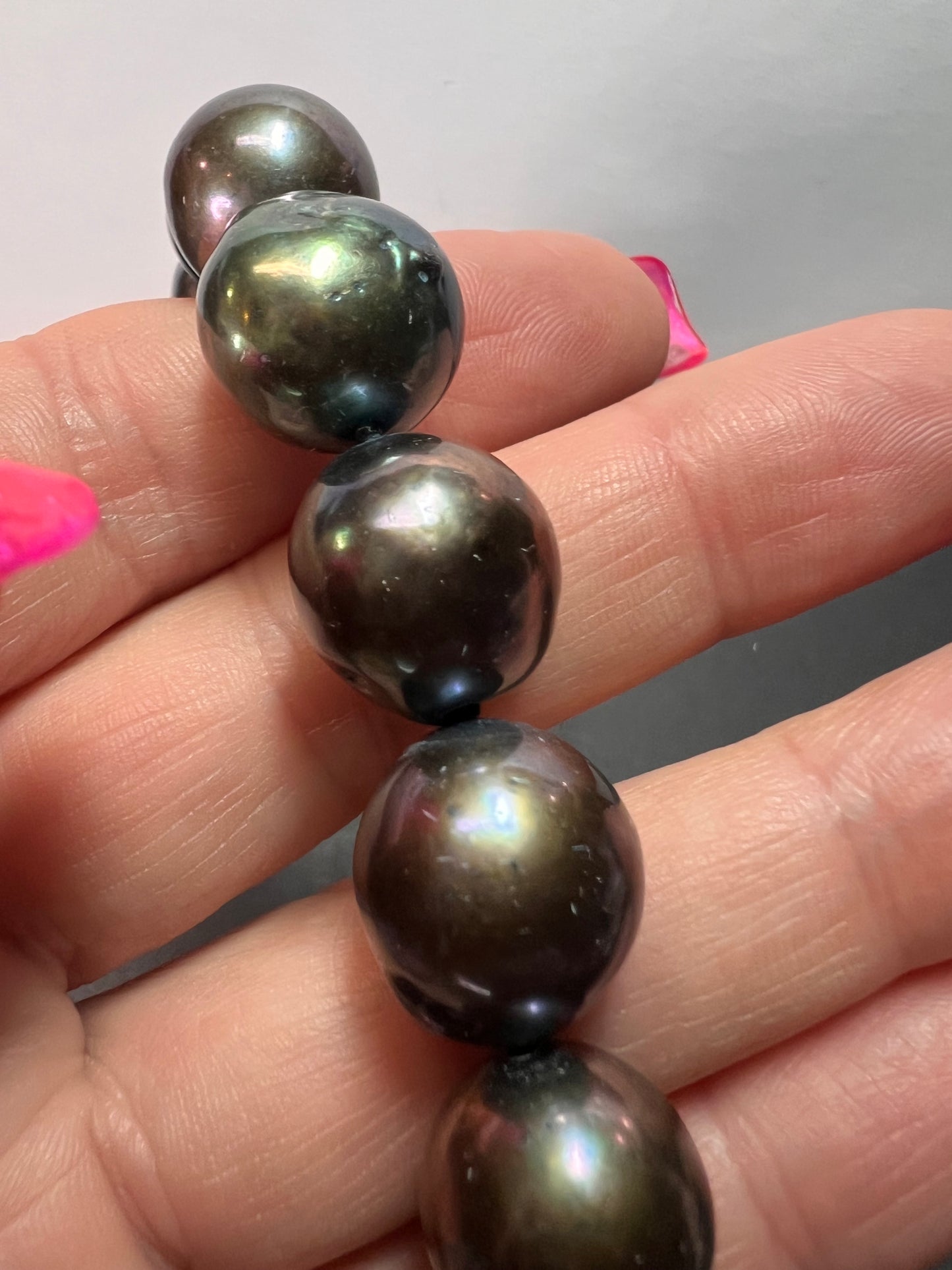 13-14mm Tahitian pearl bracelet with sterling silver clasp