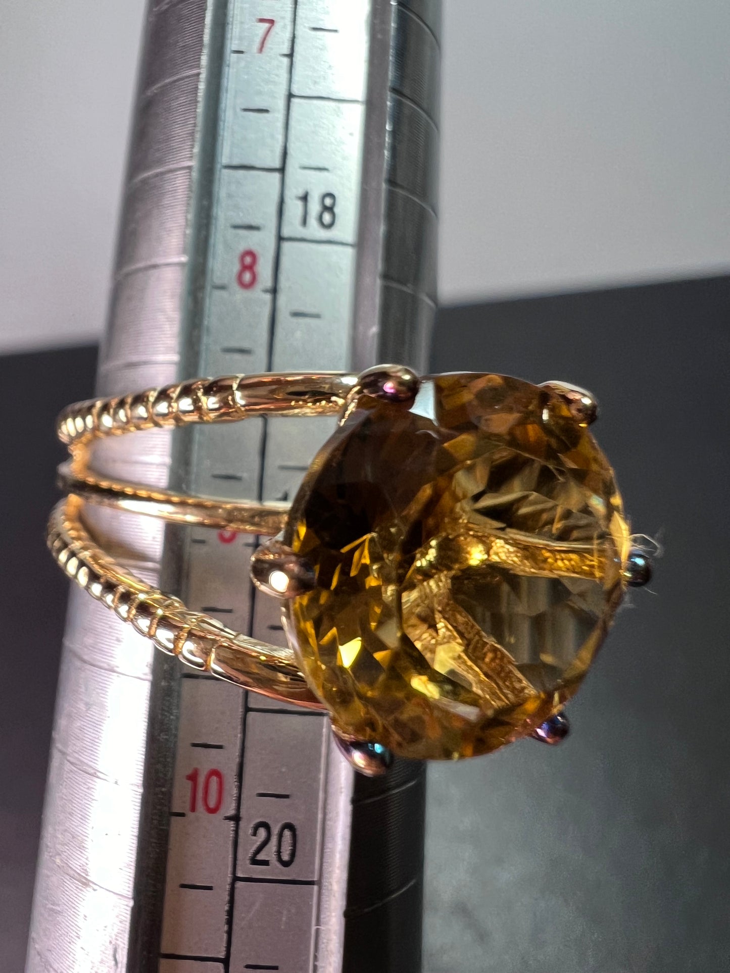 Golden spinel vermeil ring size 9