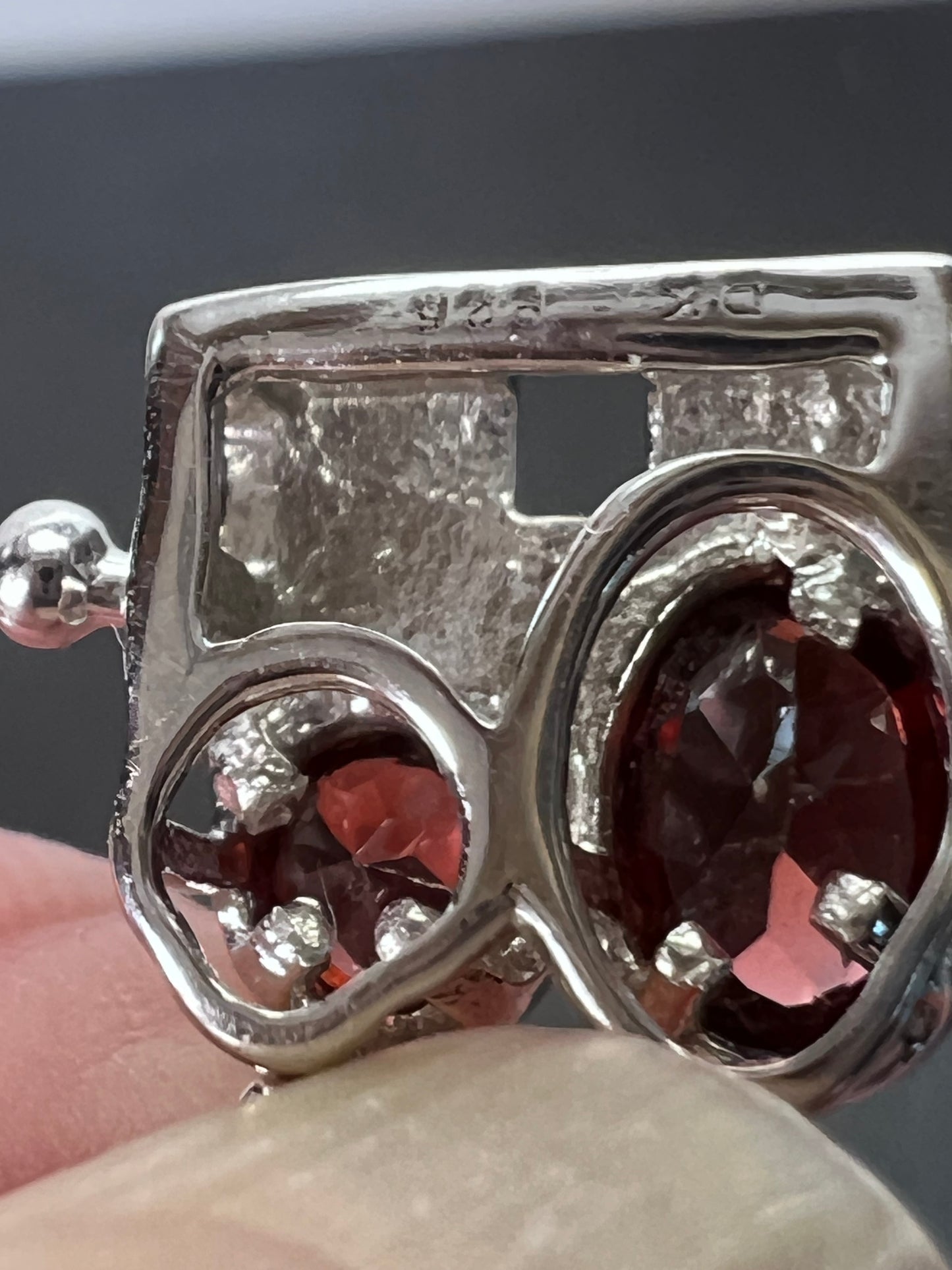 Garnet and Sterling silver bubble bracelet