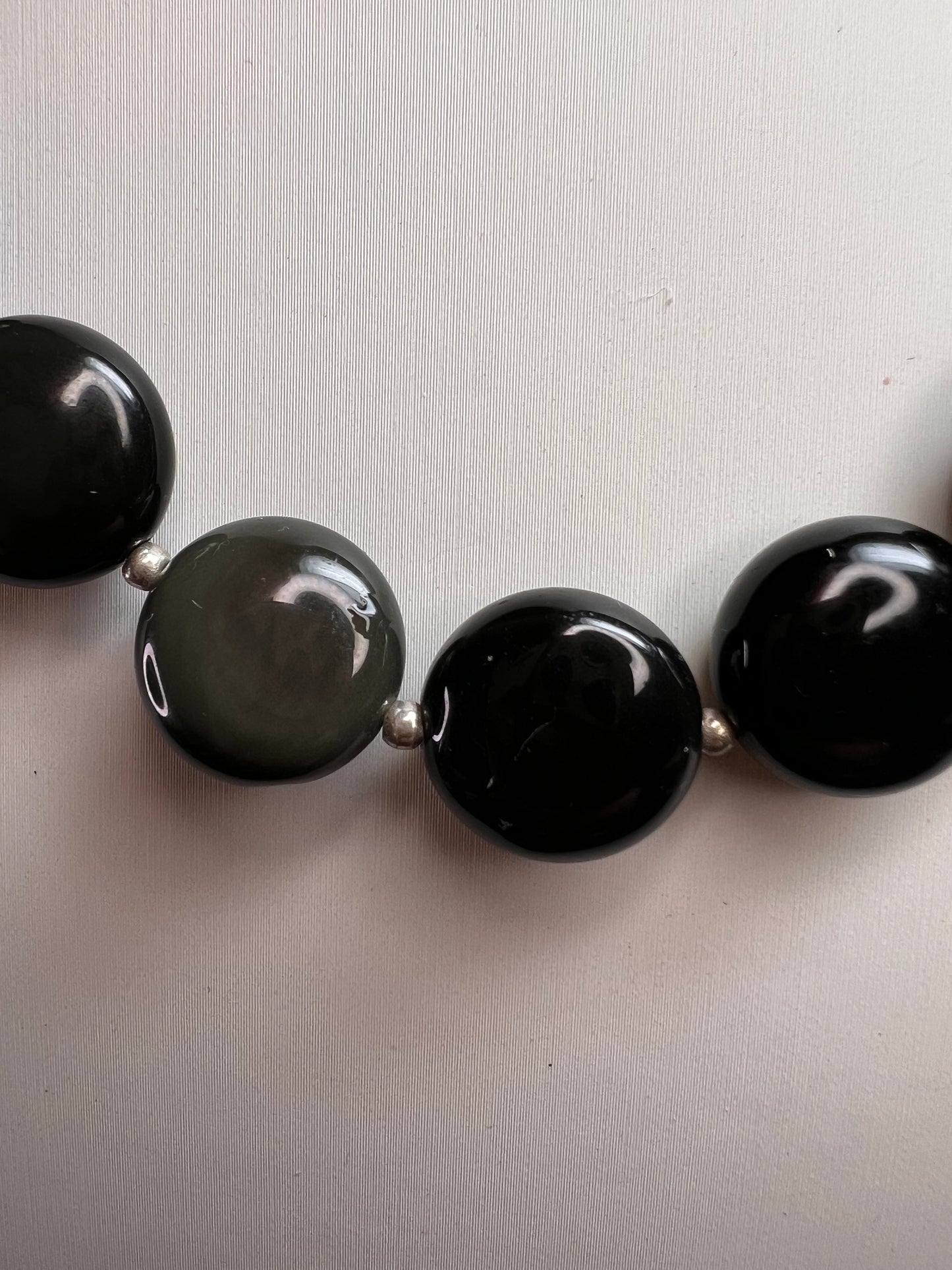 NEW rainbow obsidian and sterling silver necklace