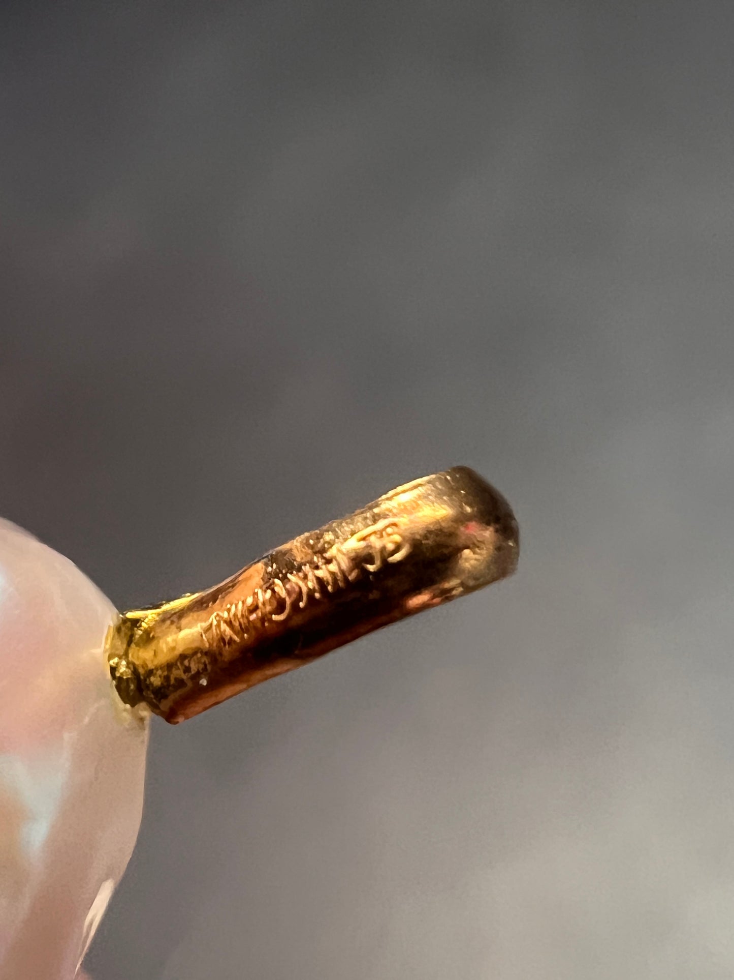 14k rose gold mauve pink baroque pearl pendant