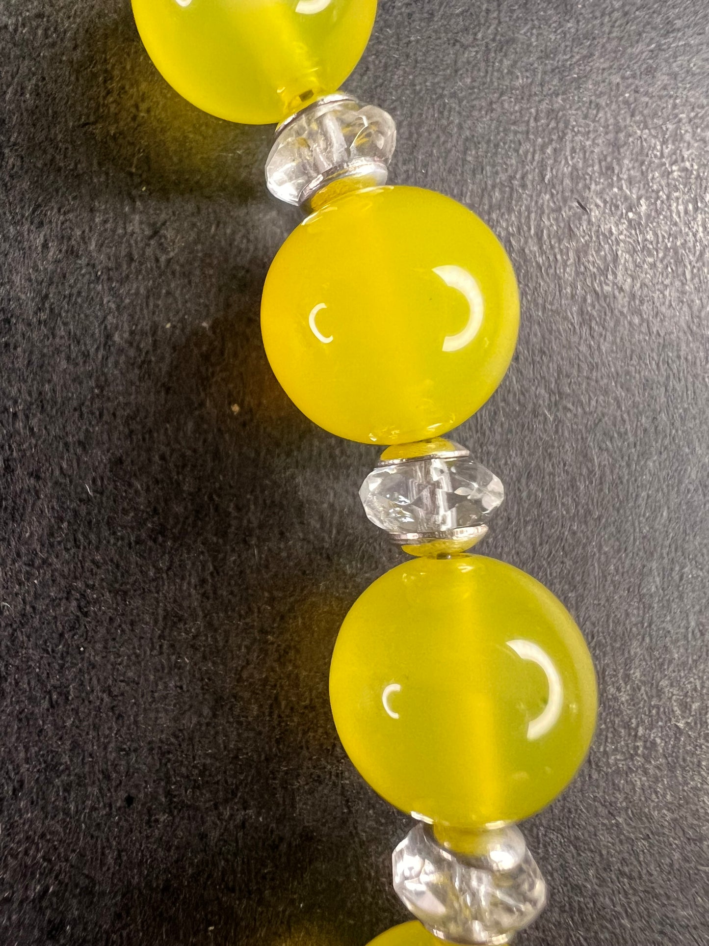 NEW Yellow chalcedony and quartz Sterling silver necklace
