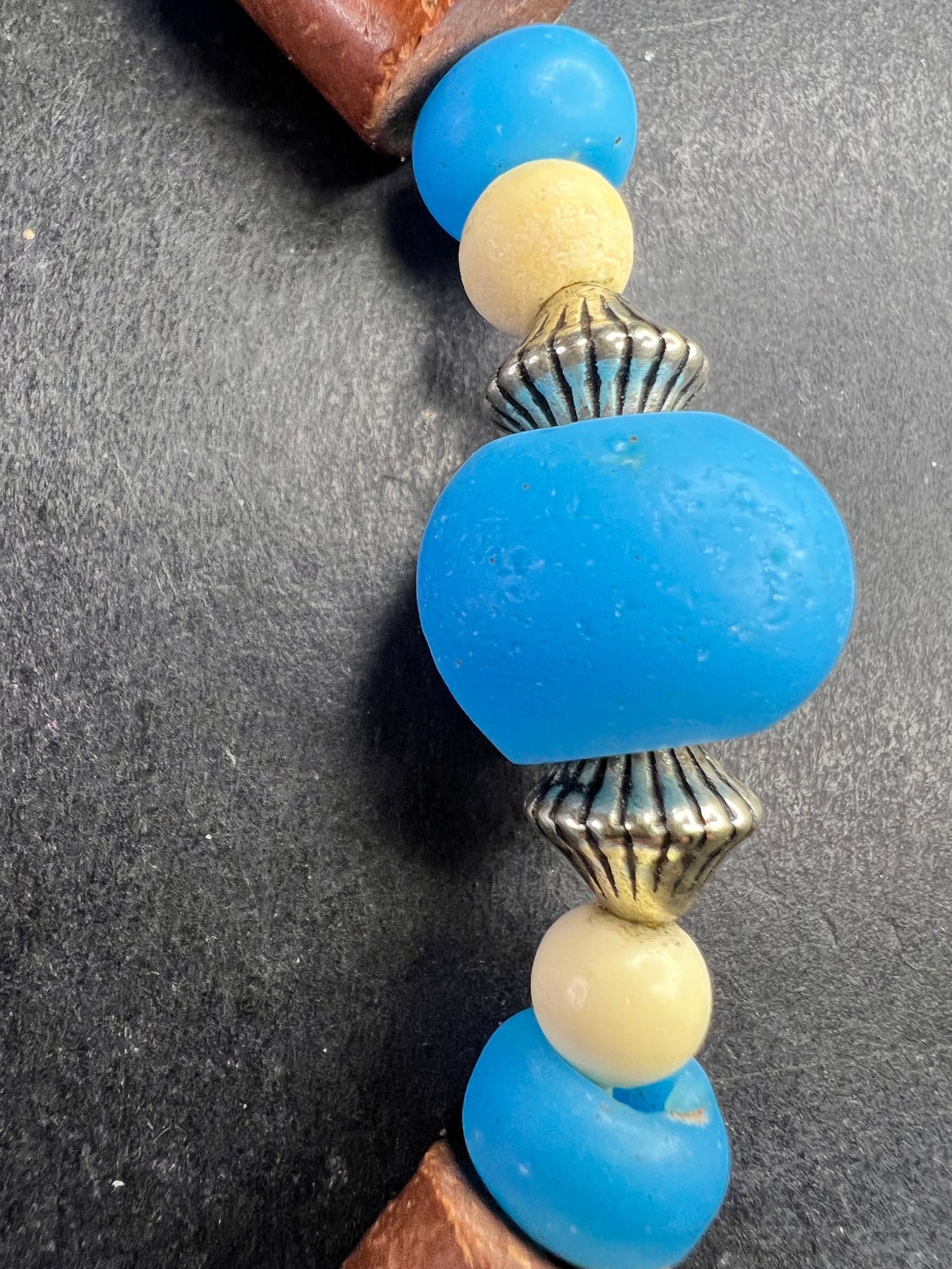 Vintage African Trade Bead Necklace | Large Glass & Ceramic Beads | 24”