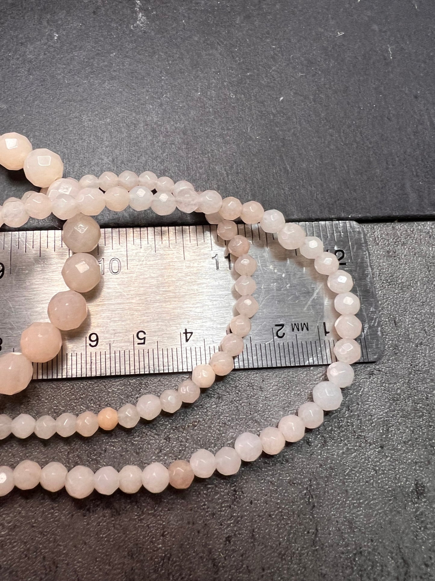 NEW pink aventurine multi strand necklace with sterling silver clasp