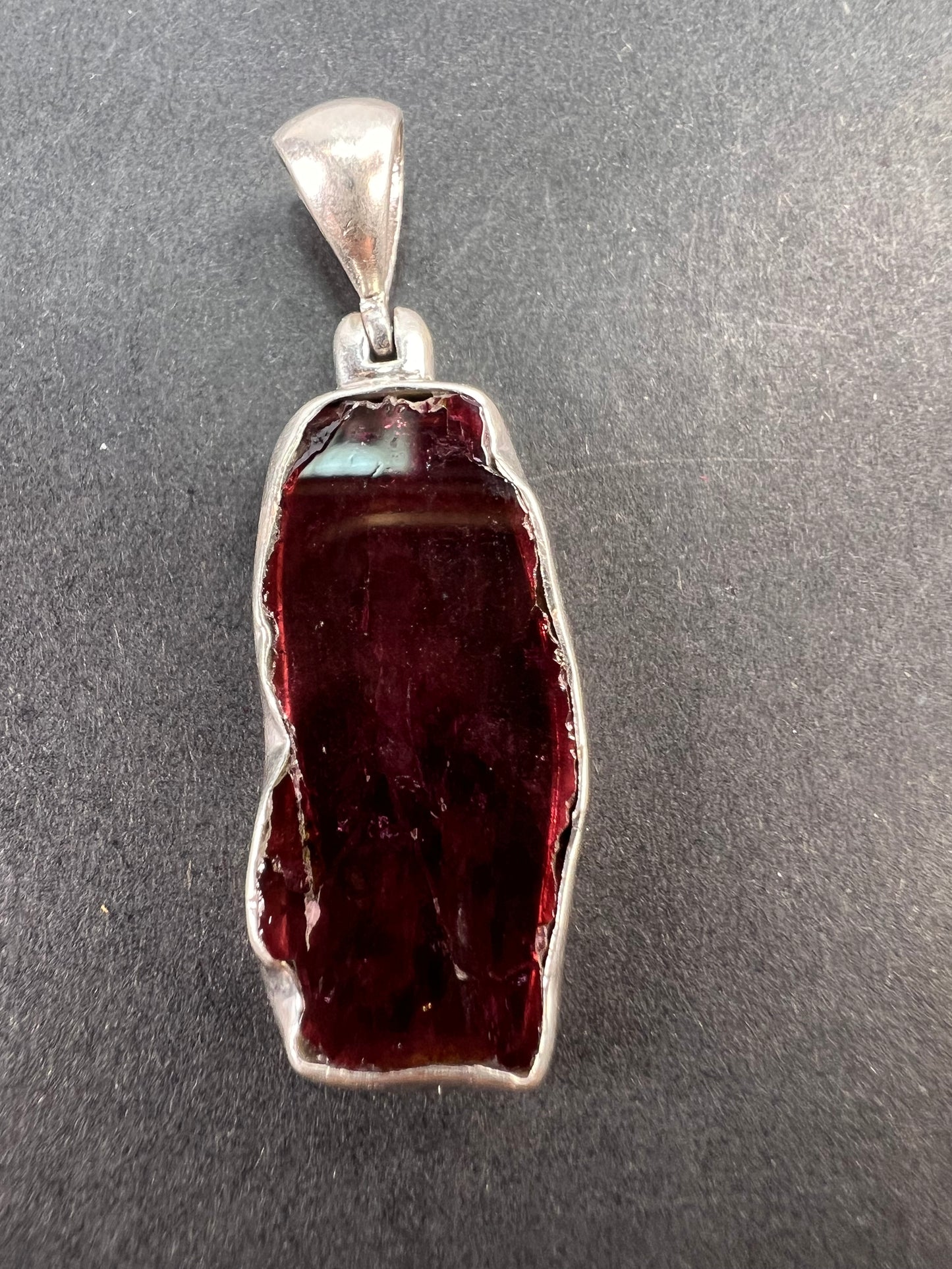 NEW Pink tourmaline sterling silver pendant 2.71 grams