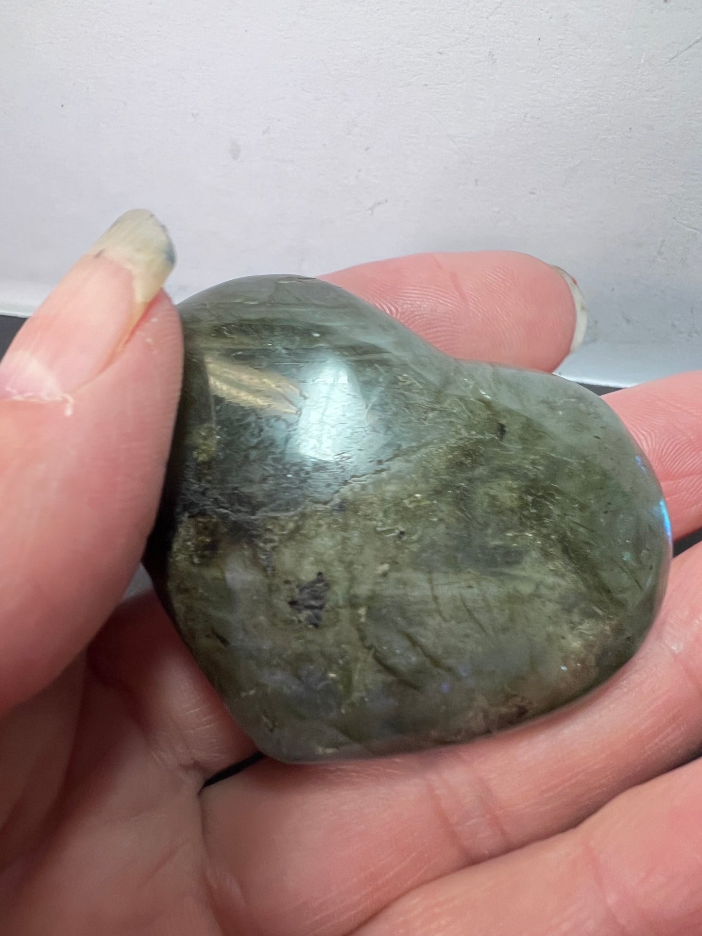 Labradorite heart palm stone