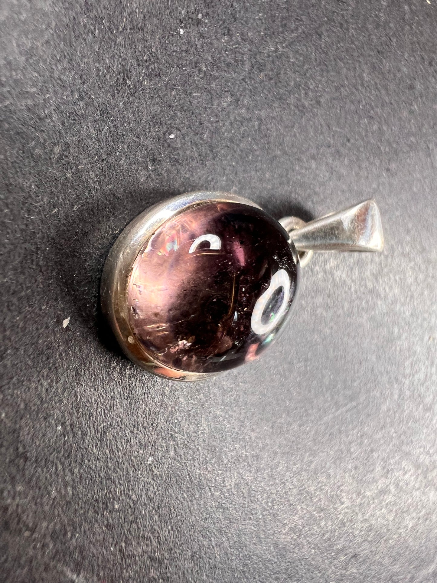 NEW lilac bi color tourmaline sterling silver pendant 2.70 grams