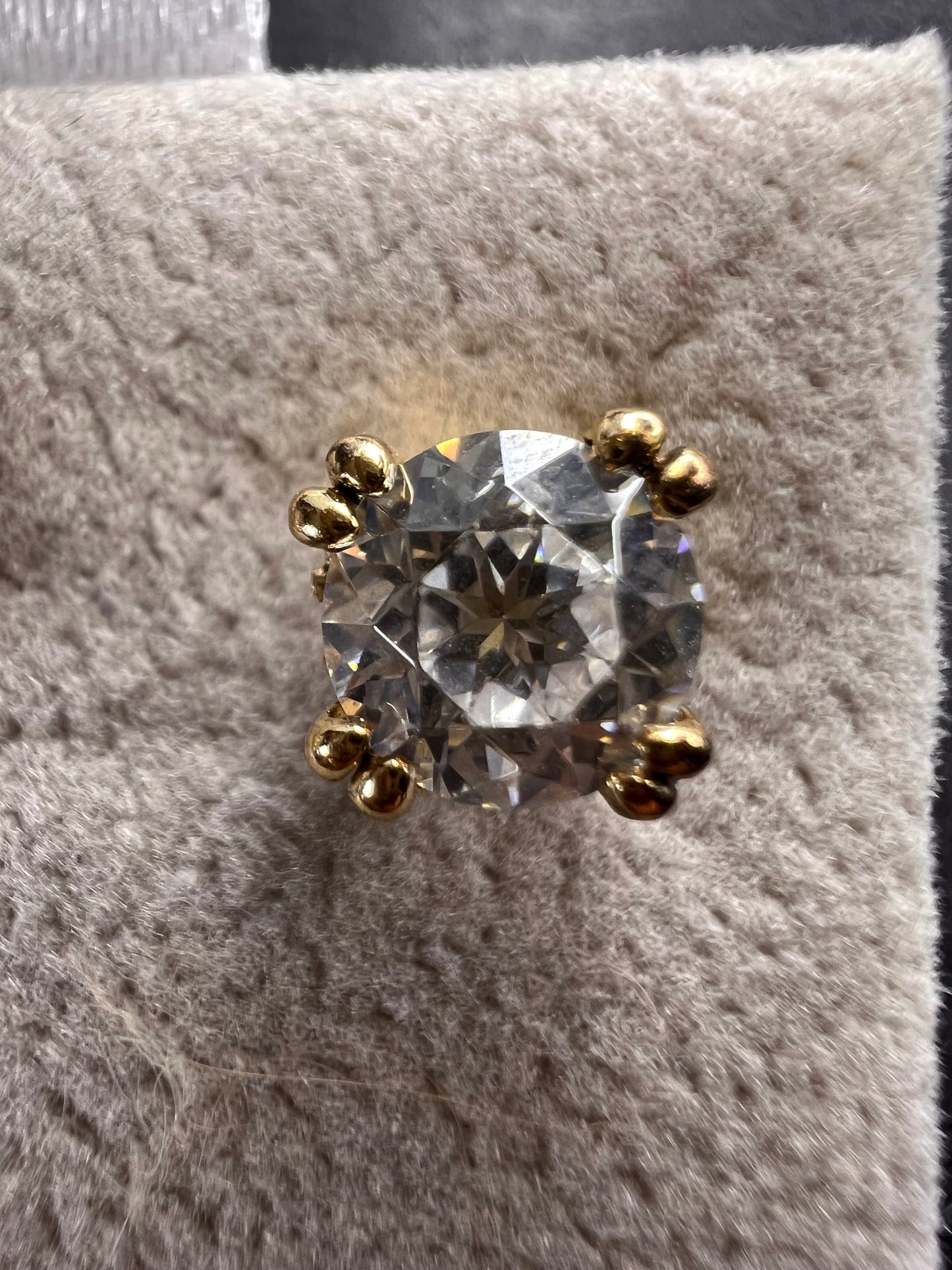 CZ stud earrings in gold over sterling silver