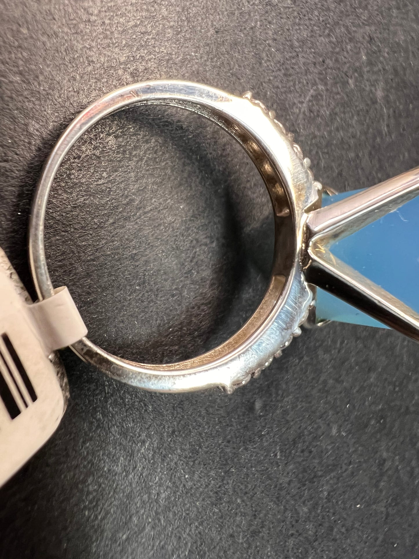 NEW with tag blue chalcedony sterling silver ring size 7