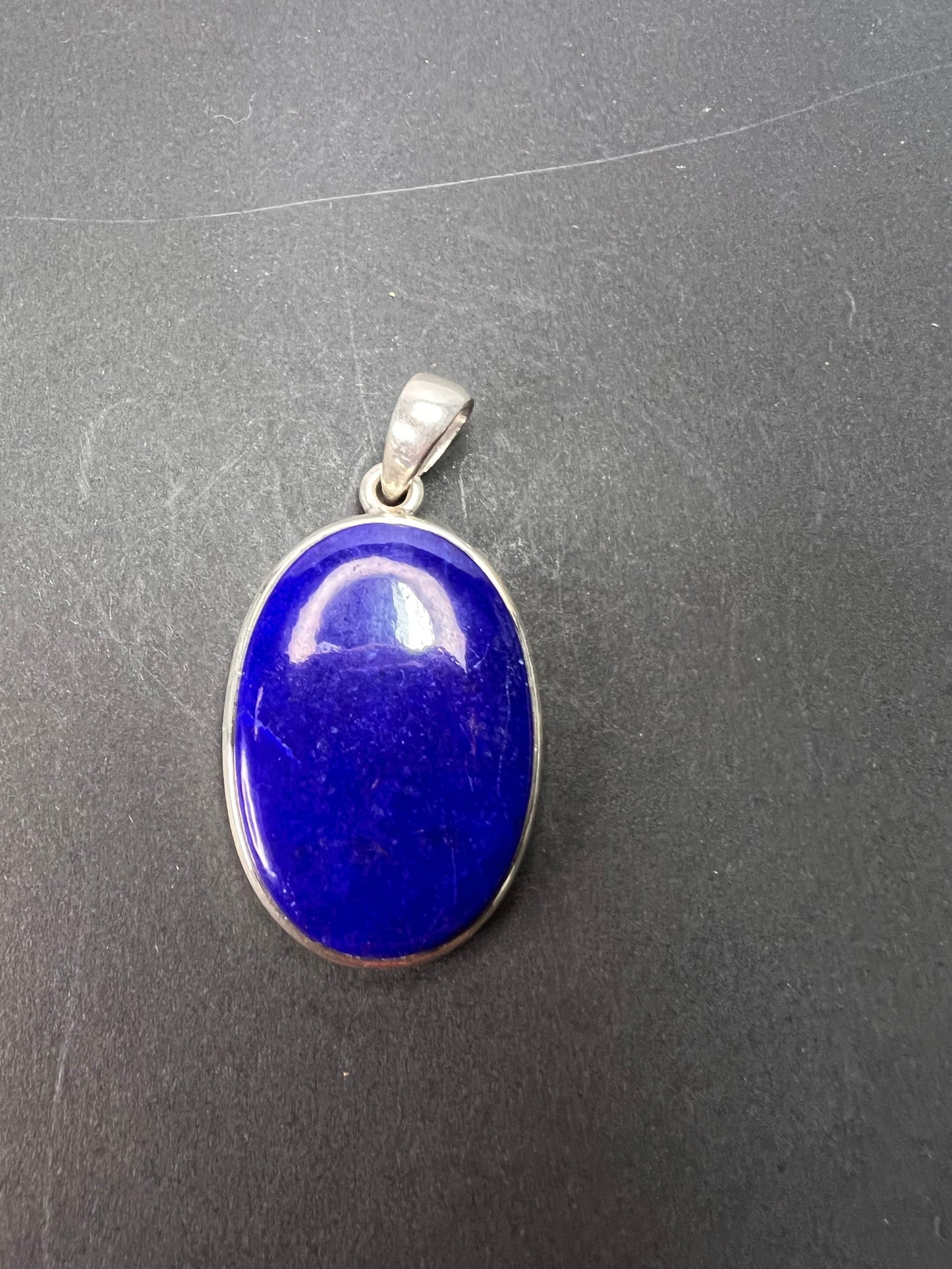 NEW Lapis Lazuli sterling silver oval pendant