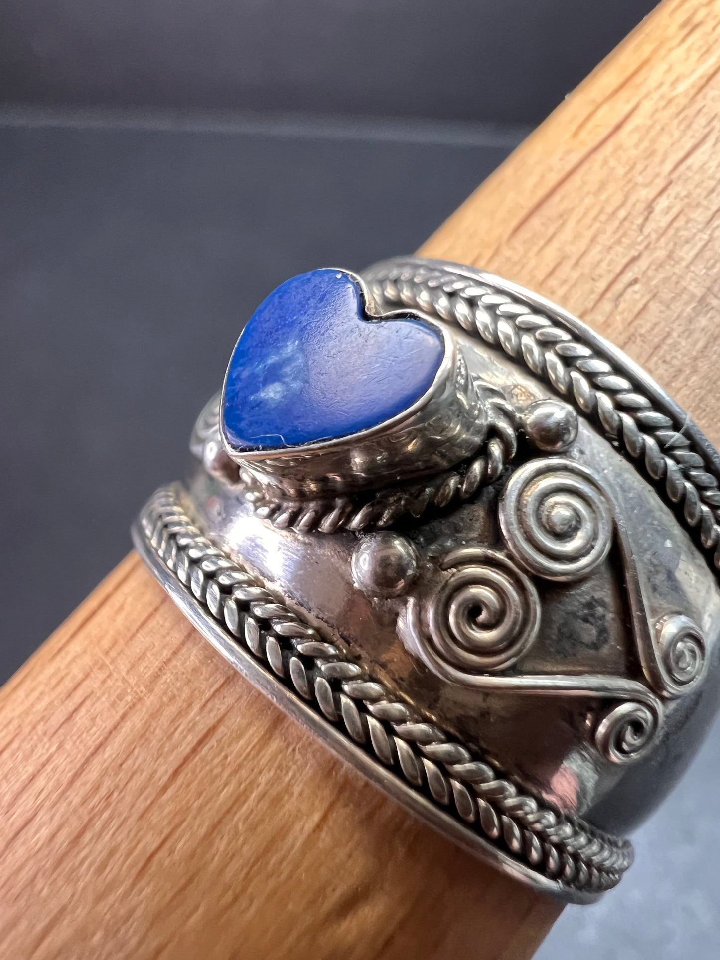 Vintage Sterling Silver Heart Ring | Indonesian Artisan | Size 10–10.25