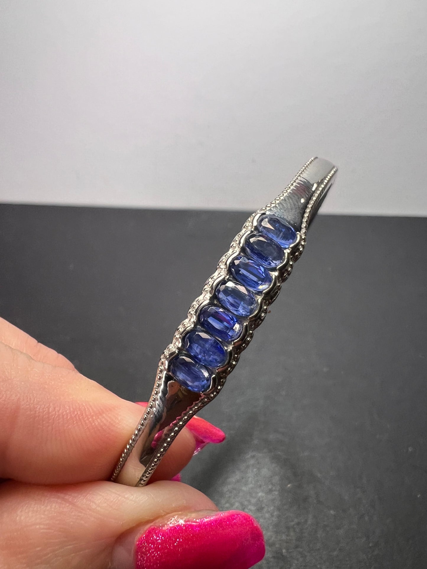 Kashmir kyanite bangle bracelet in stainless steel *NEW*