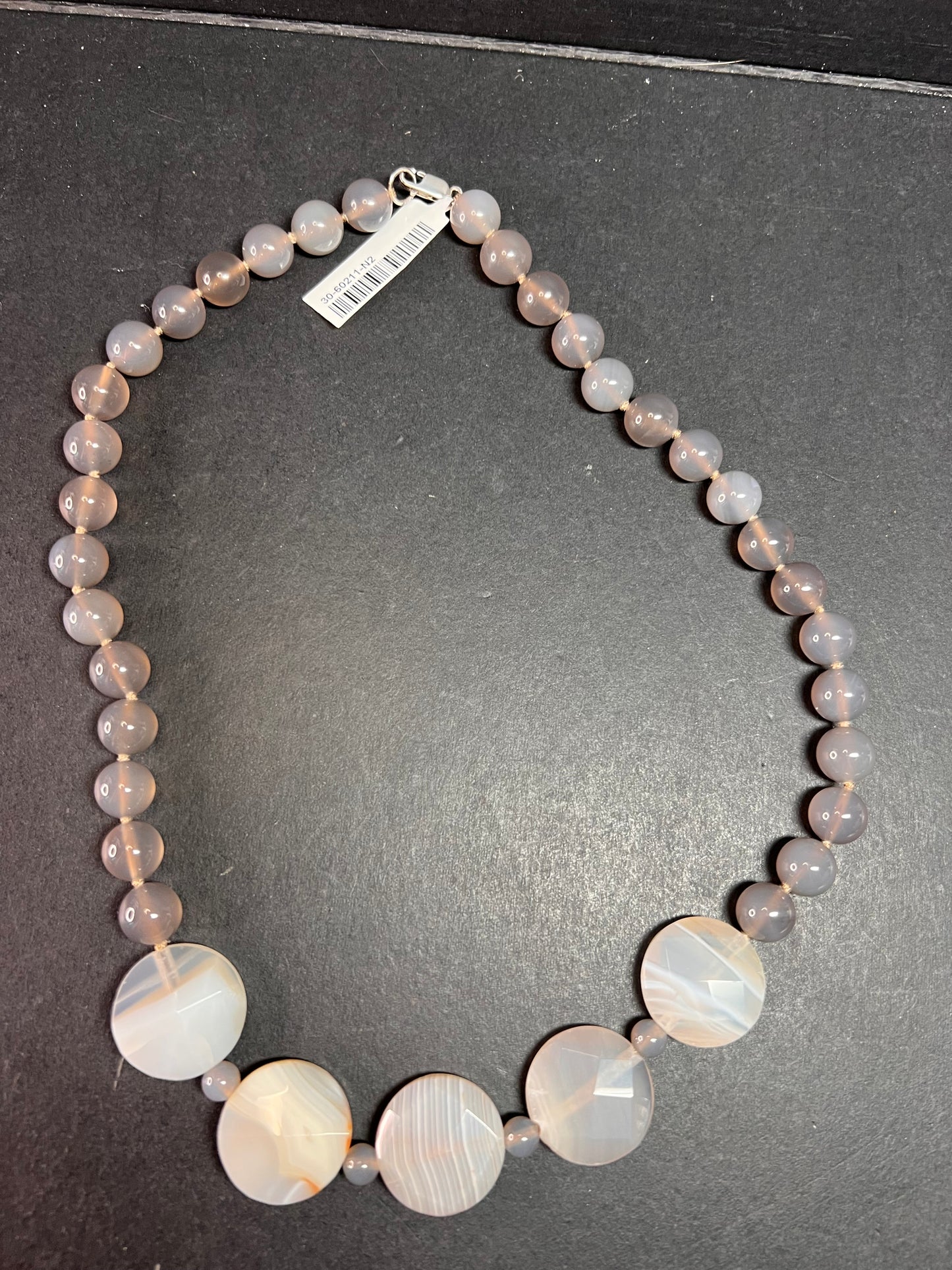 NEW Botswana agate necklace with sterling silver clasp