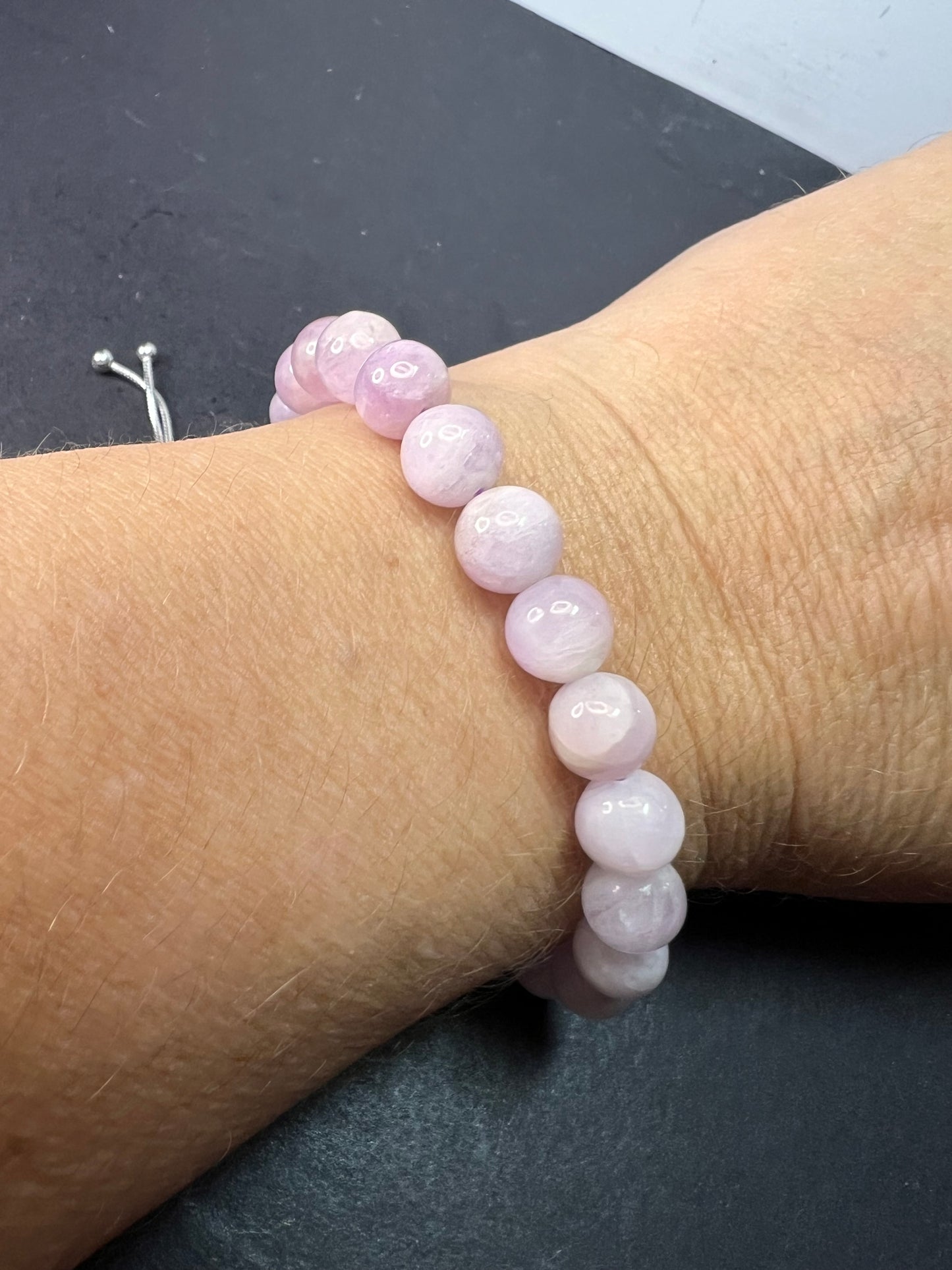 Kunzite Sterling silver bolo bracelet