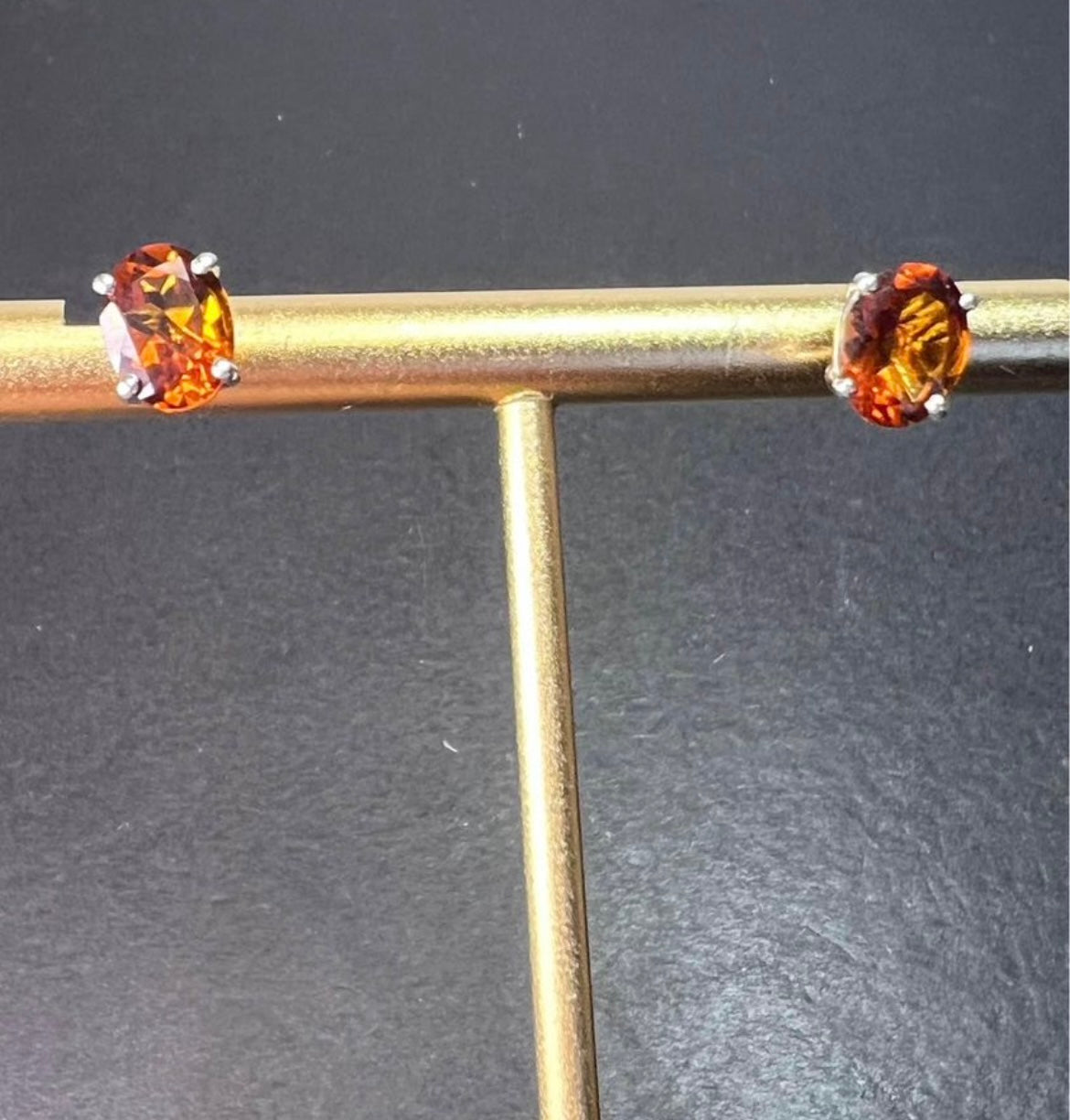 Mandarin citrine sterling silver stud earrings