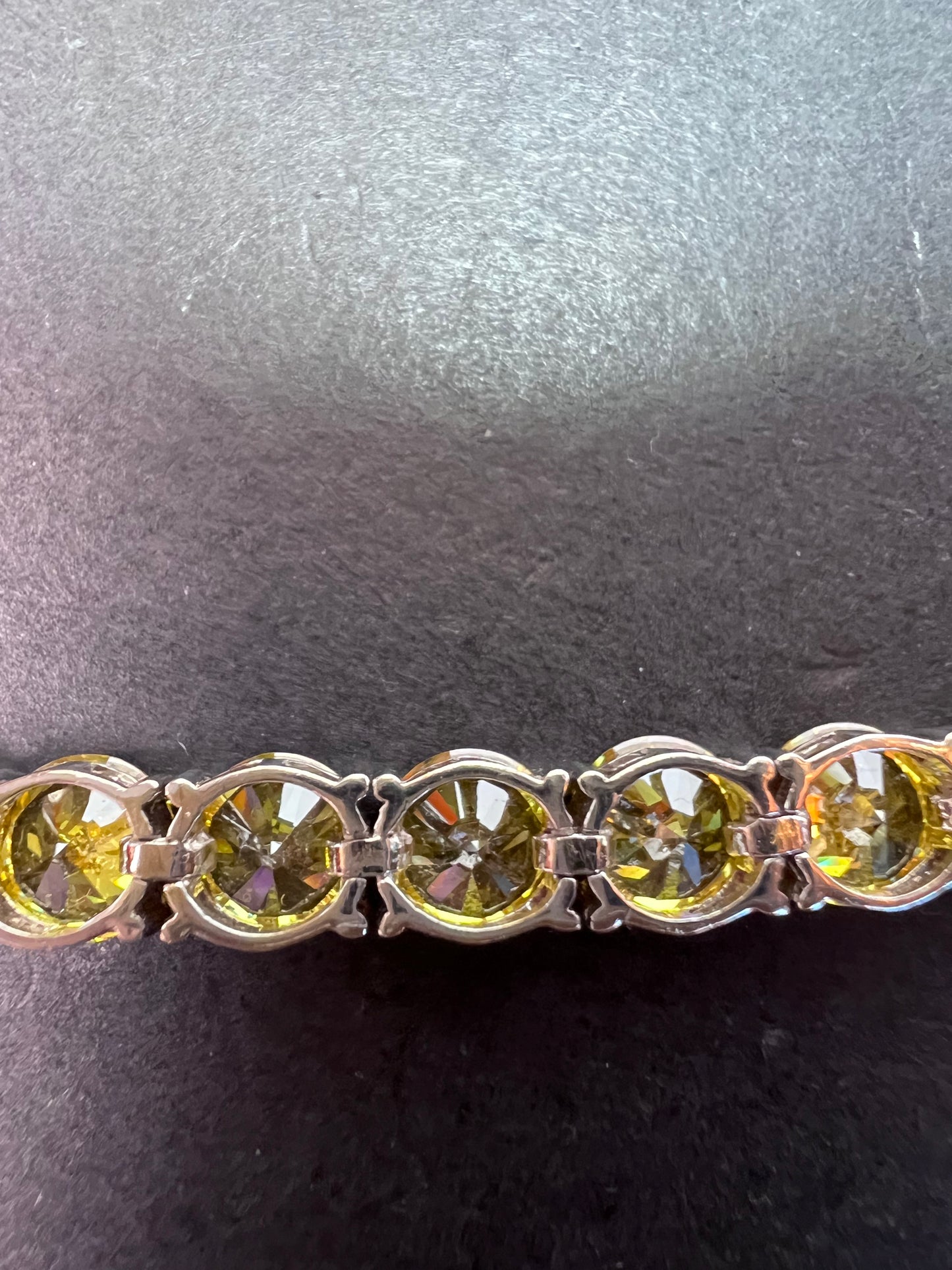 Yellow CZ sterling silver tennis bracelet