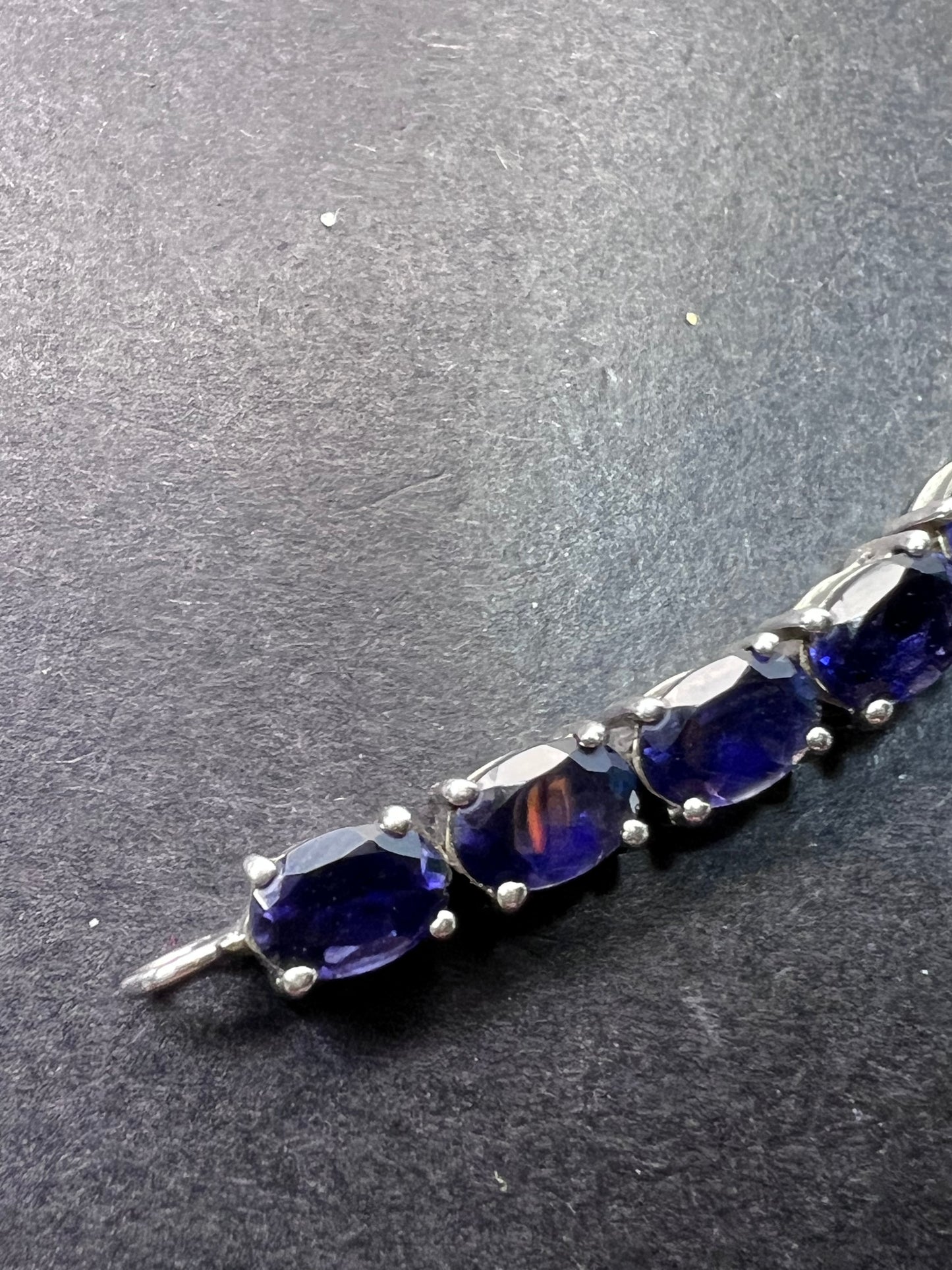 Iolite tennis bracelet in sterling silver 8 inch