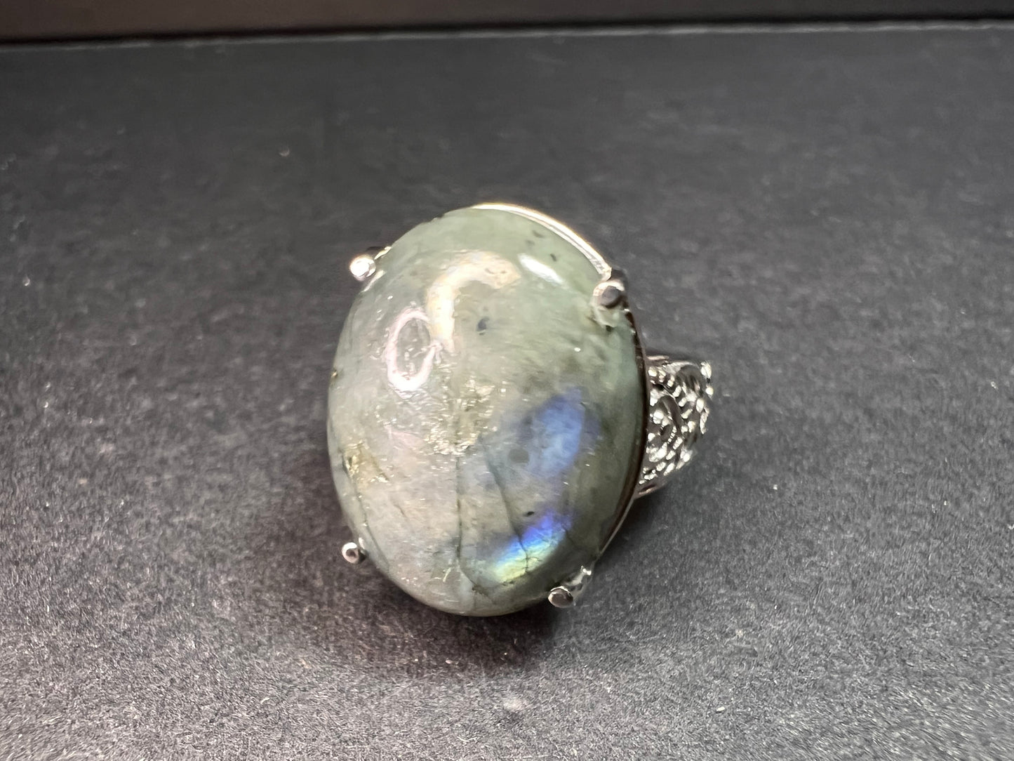 NEW Labradorite stainless steel ring size 7