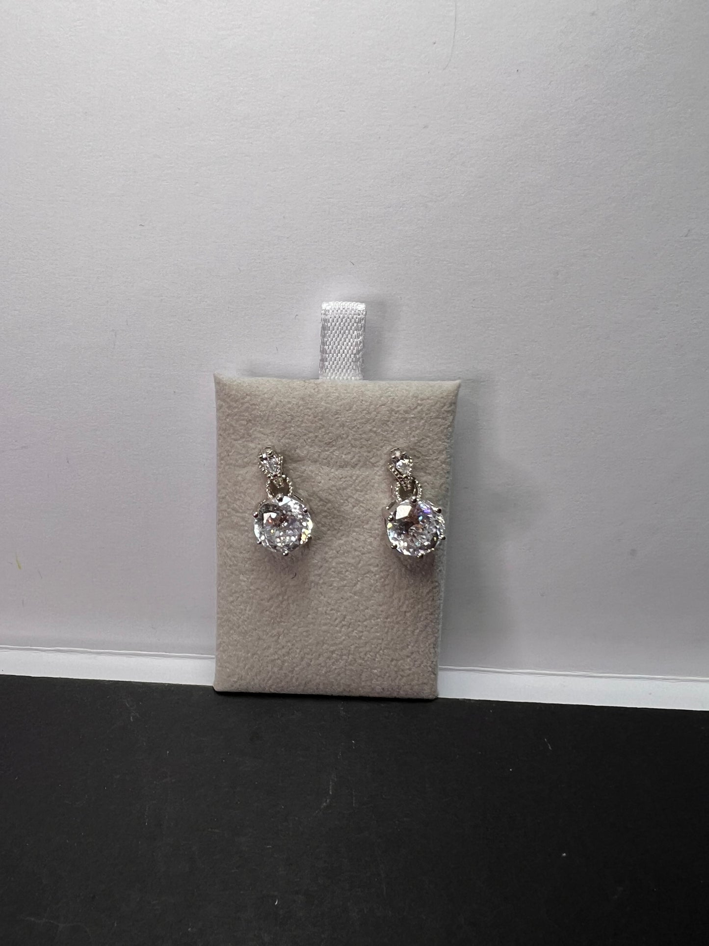 Cubic Zirconia Rhodium Over Sterling Silver Earrings 10.16ctw *NEW*