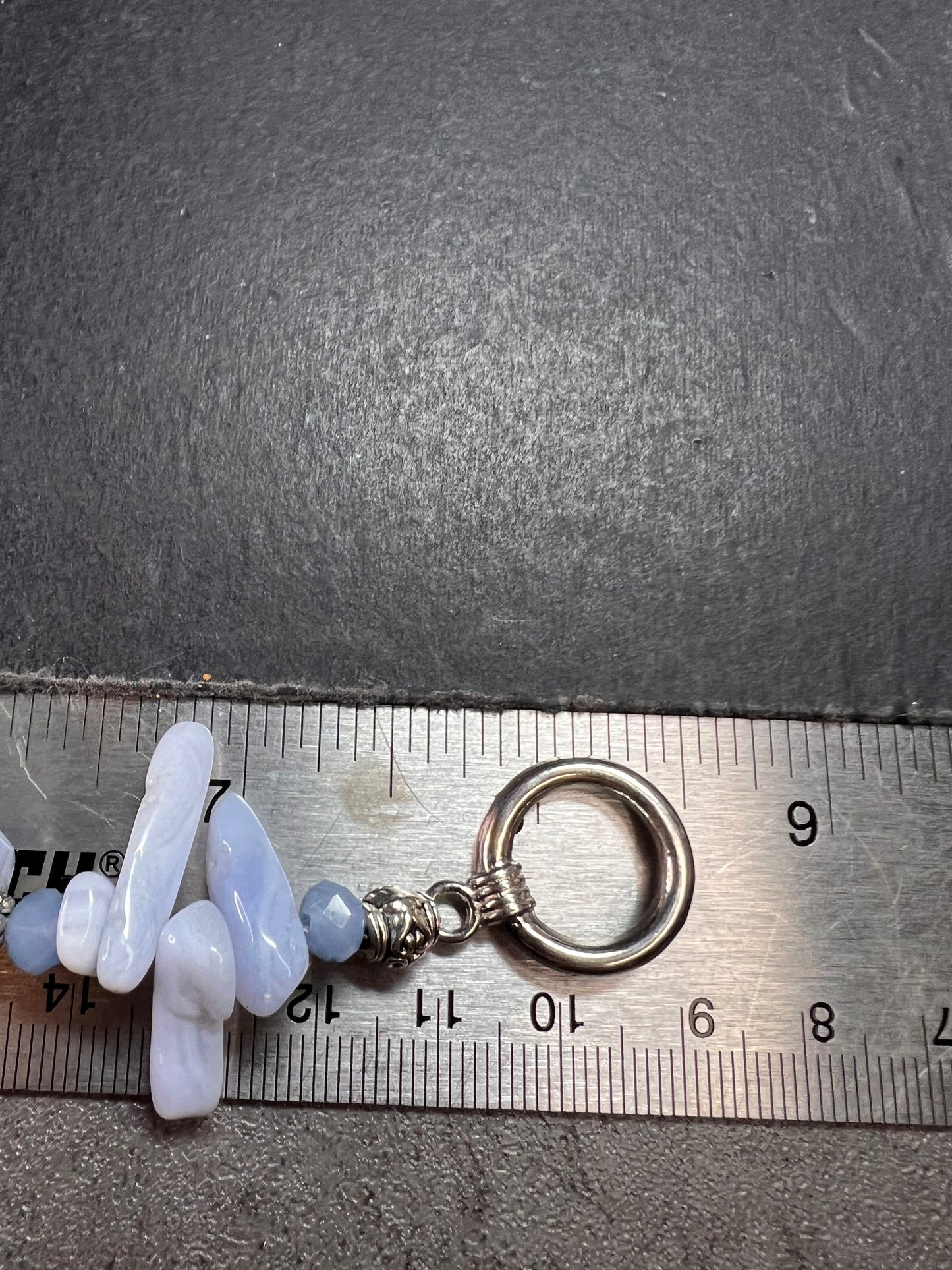 Blue Lace Agate Toggle Bracelet | Light Blue Gemstone Chip & Nugget Beads