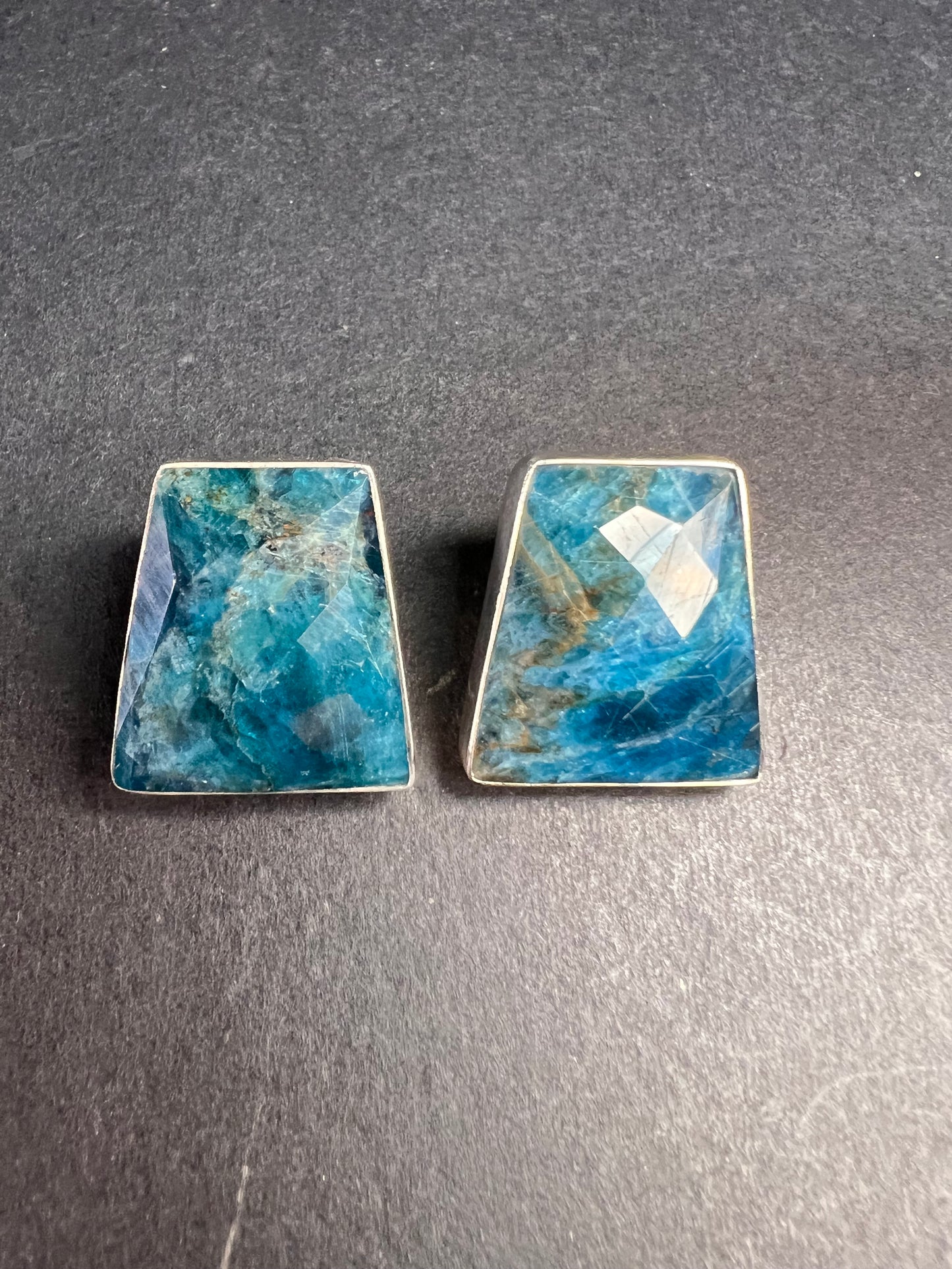 NEW Jay King blue apatite geometric sterling silver earrings