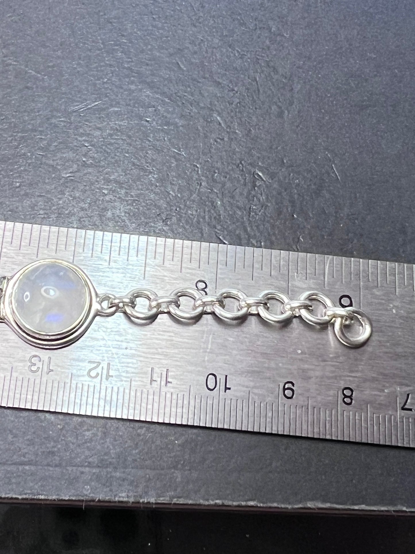 Moonstone and sterling silver bracelet with extender