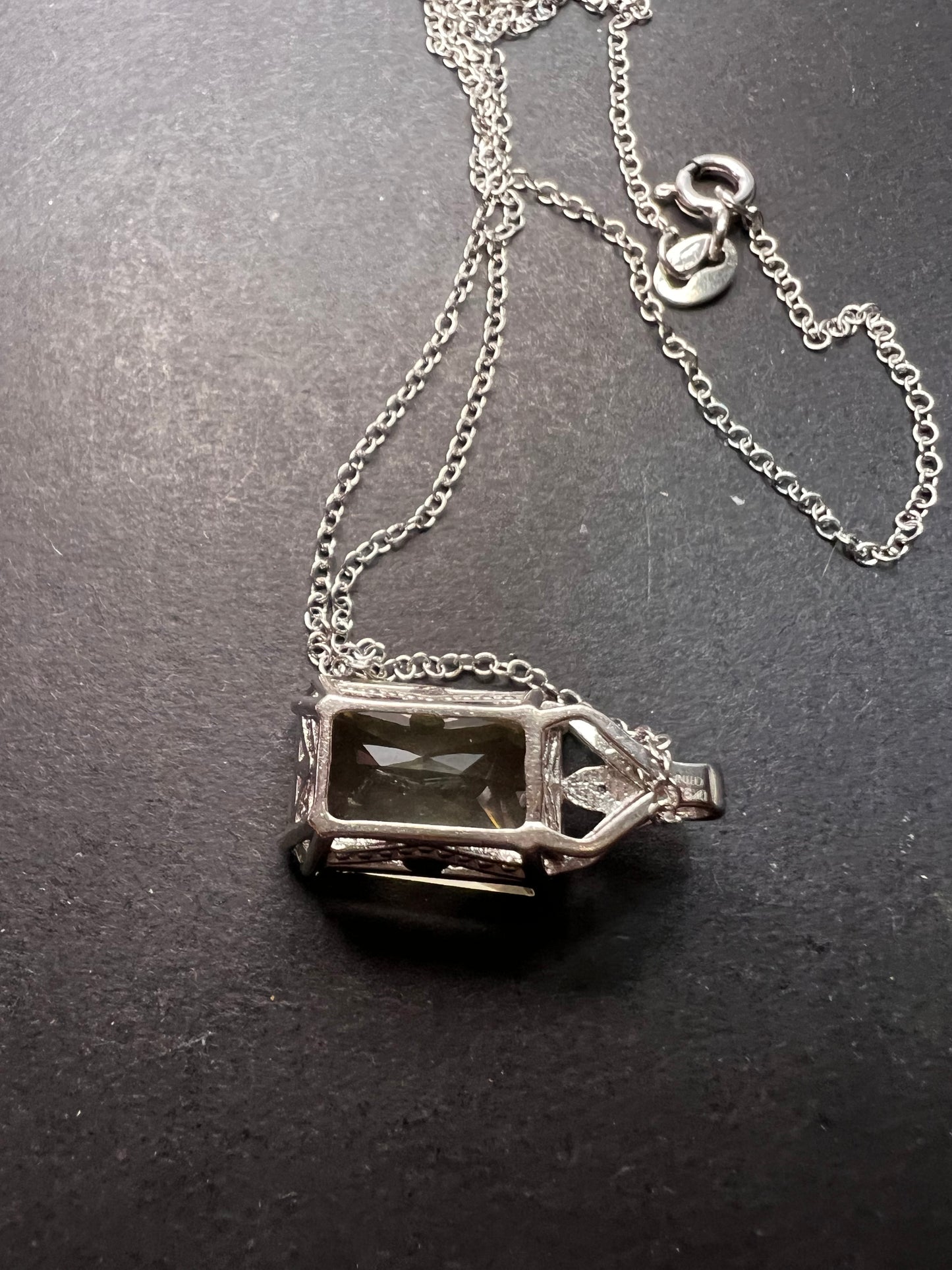 Yellow labradorite pendant necklace in sterling silver with chain