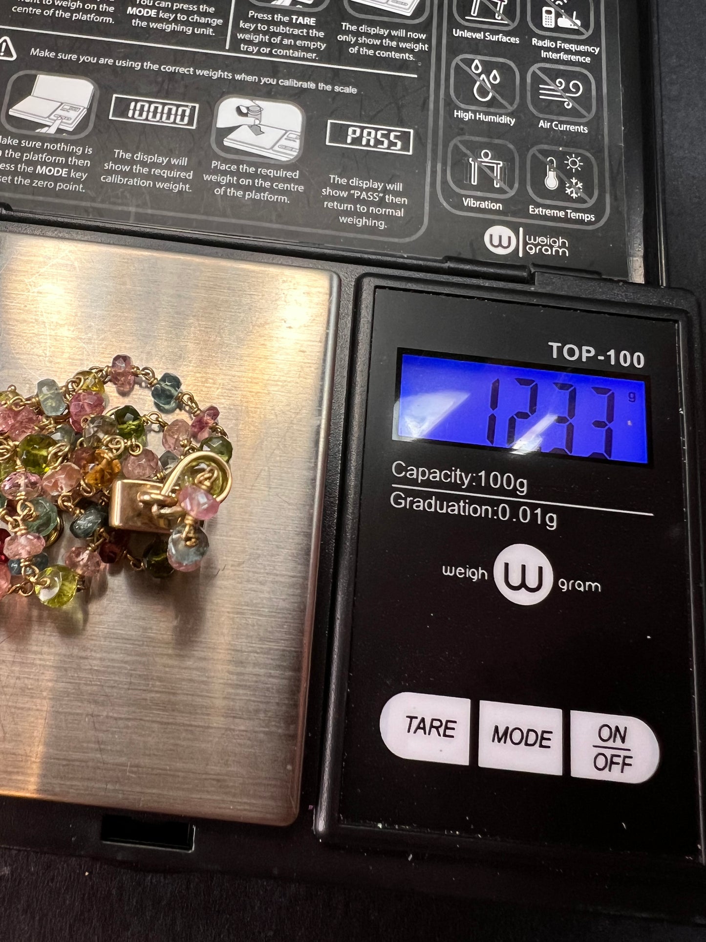 Vintage 14k & 18k gold watermelon tourmaline pendant necklace