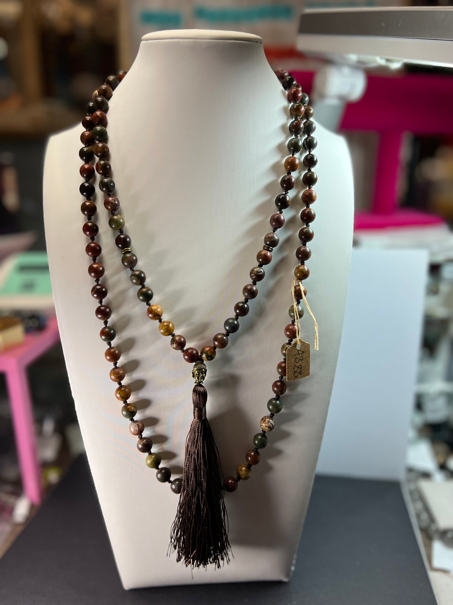 Cherry creek jasper mala necklace