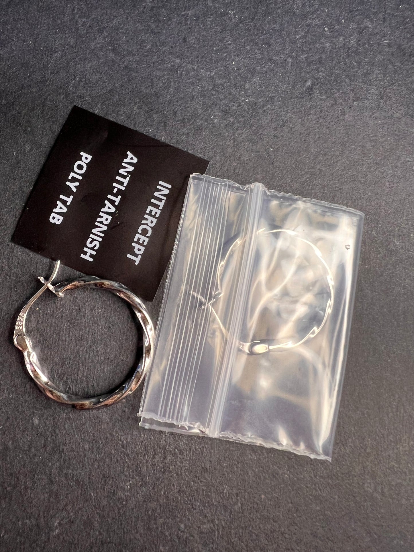 NEW sterling silver rhodium plate twisted hoop earrings
