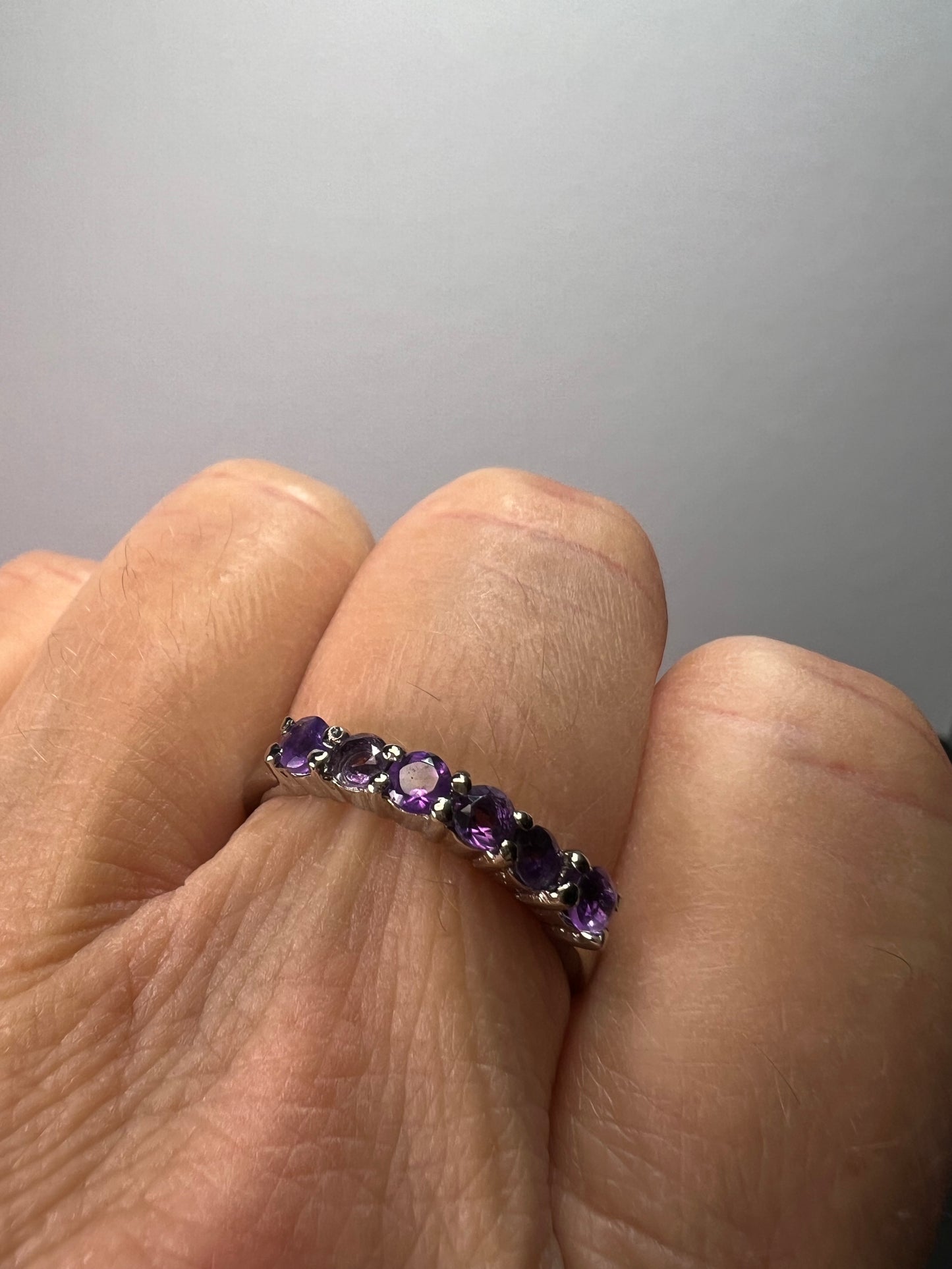 Stainless steel amethyst ring size 9