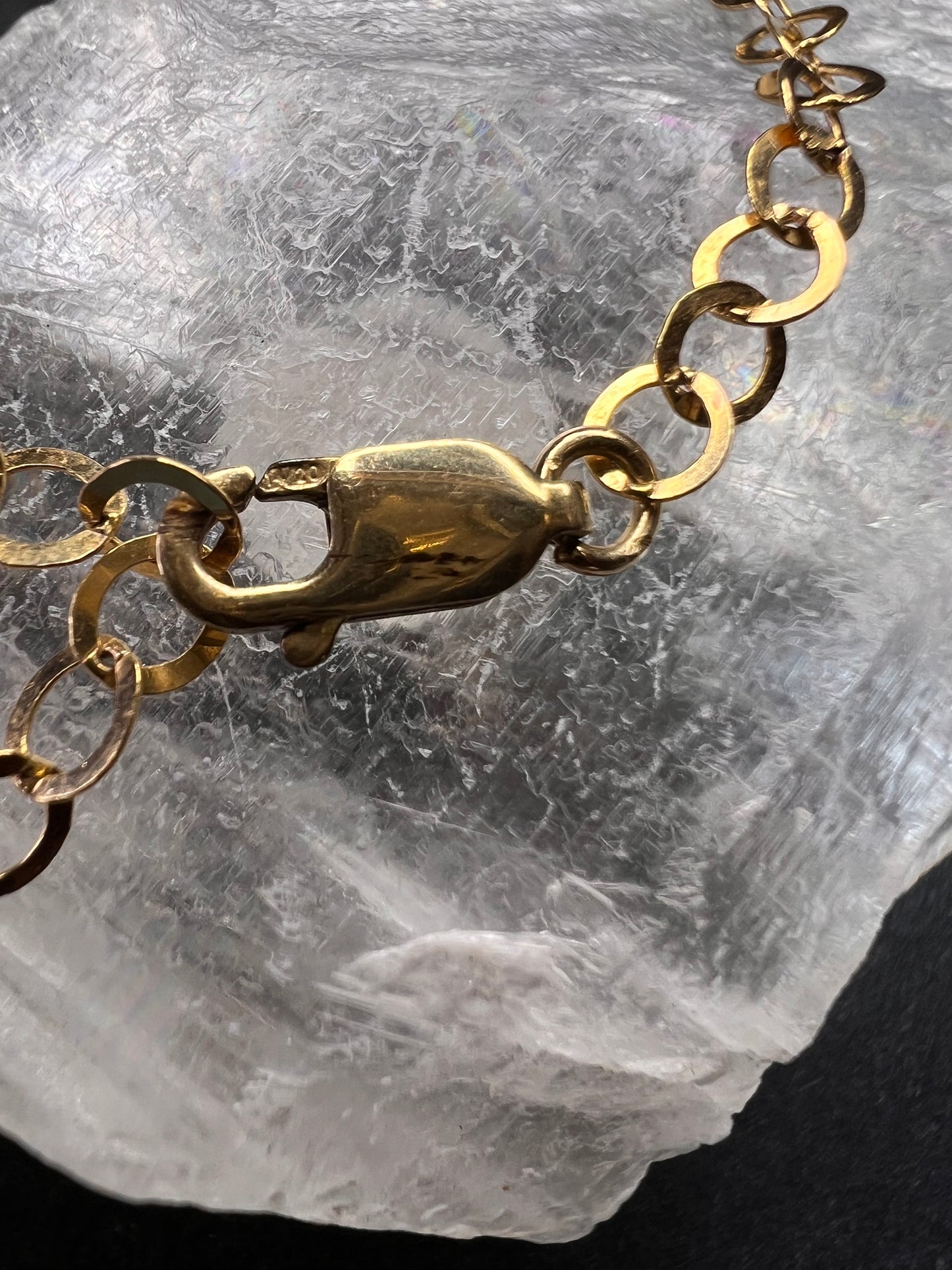 Gold Filled Necklace with Baroque Pearl and Pink Faceted Gemstone Beads