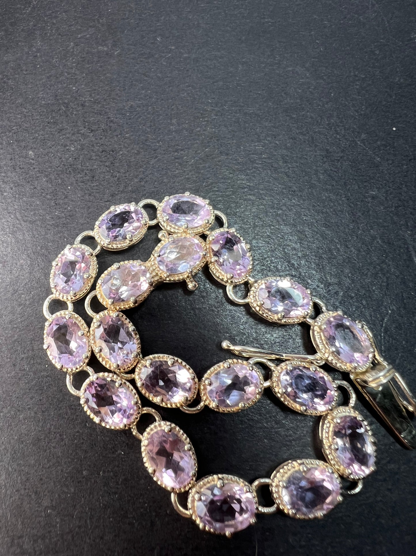 Rose de France amethyst sterling silver bracelet