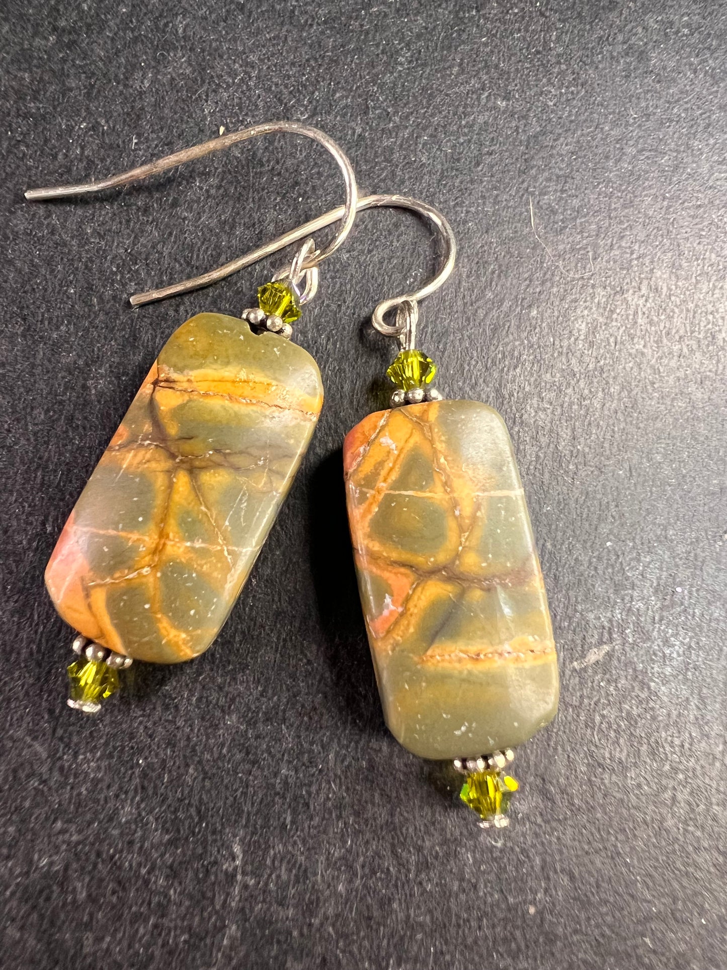 Cherry Creek Jasper Earrings | Sterling Silver & Swarovski Crystal