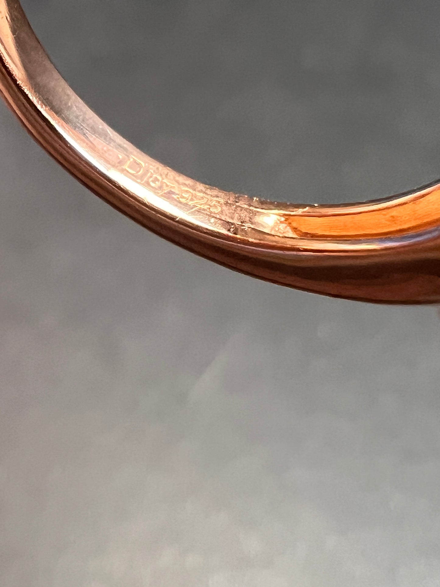 NEW Pink Moissanite lotus ring in rose gold vermeil 925 size 6