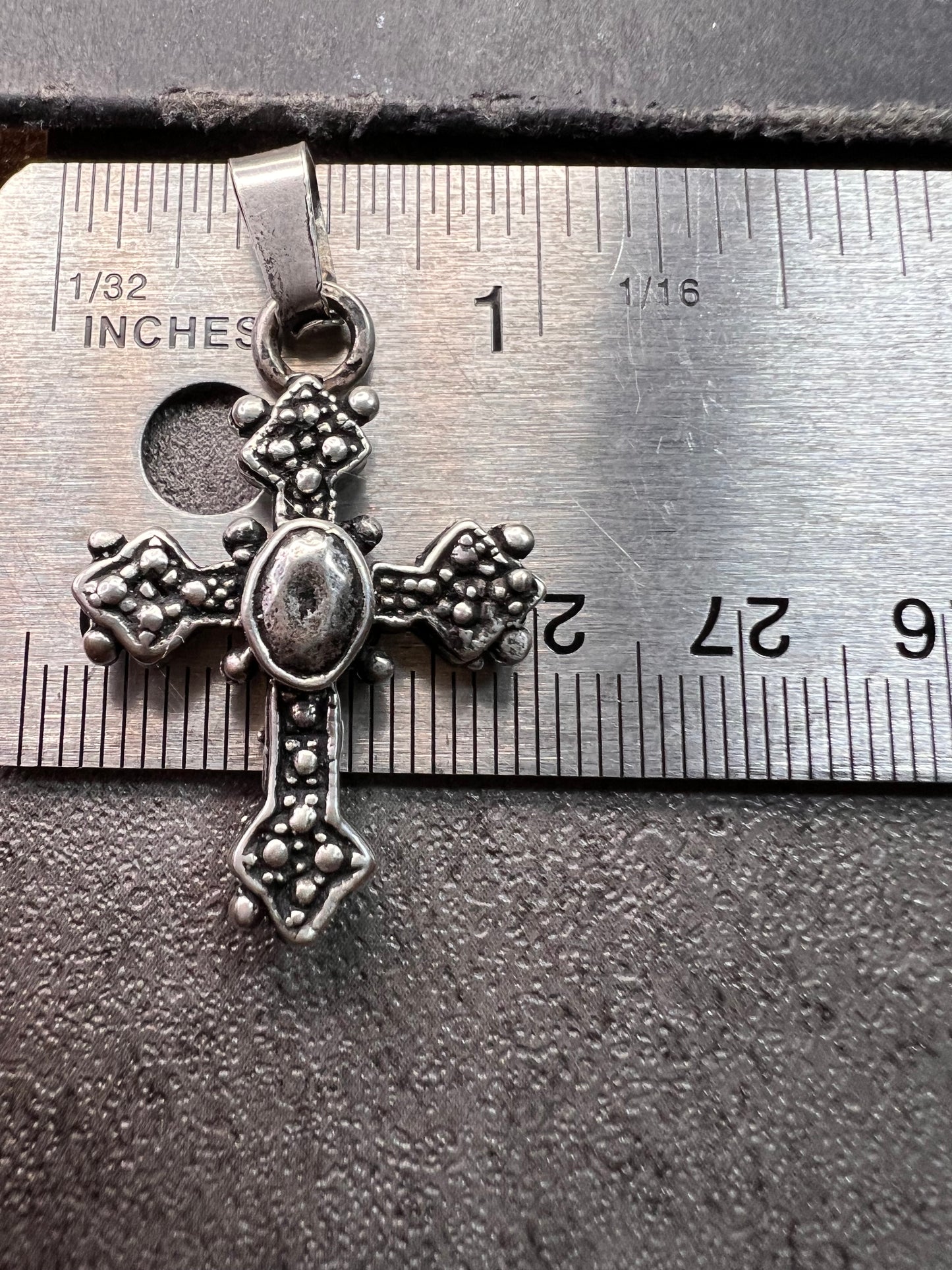 Vintage Sterling Silver Ornate Cross Pendant 4.27g