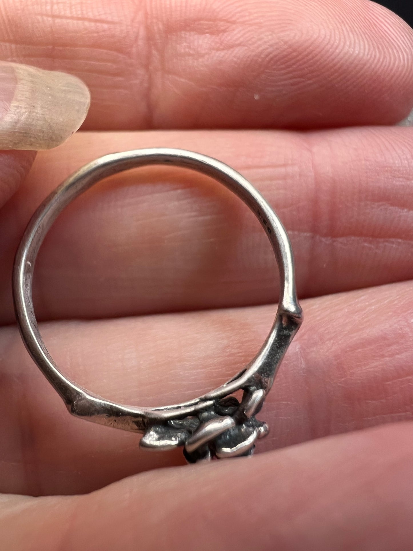 Vintage sterling silver rose ring size 7