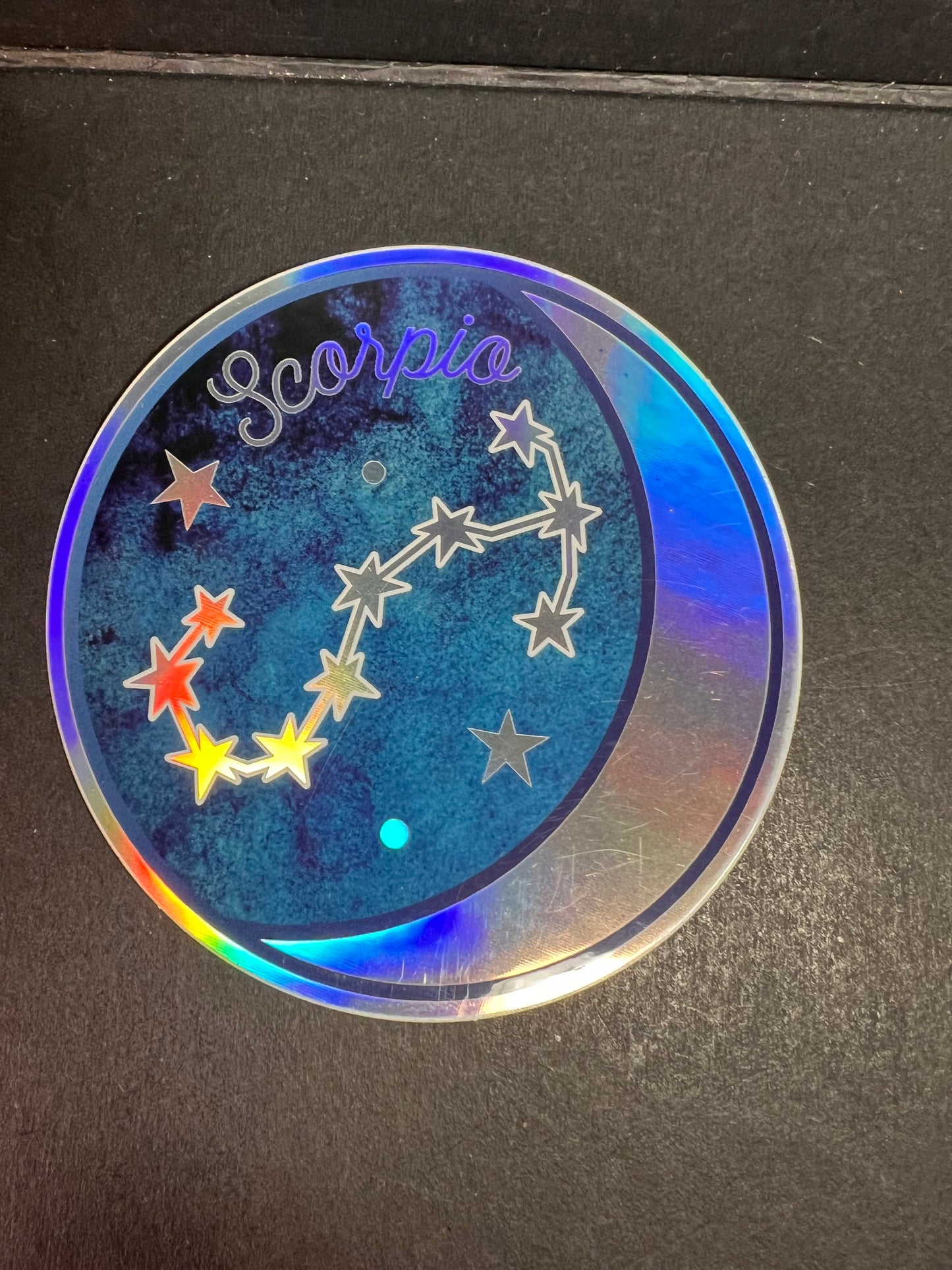 🌌 Scorpio Constellation Holographic Wildflower Sticker