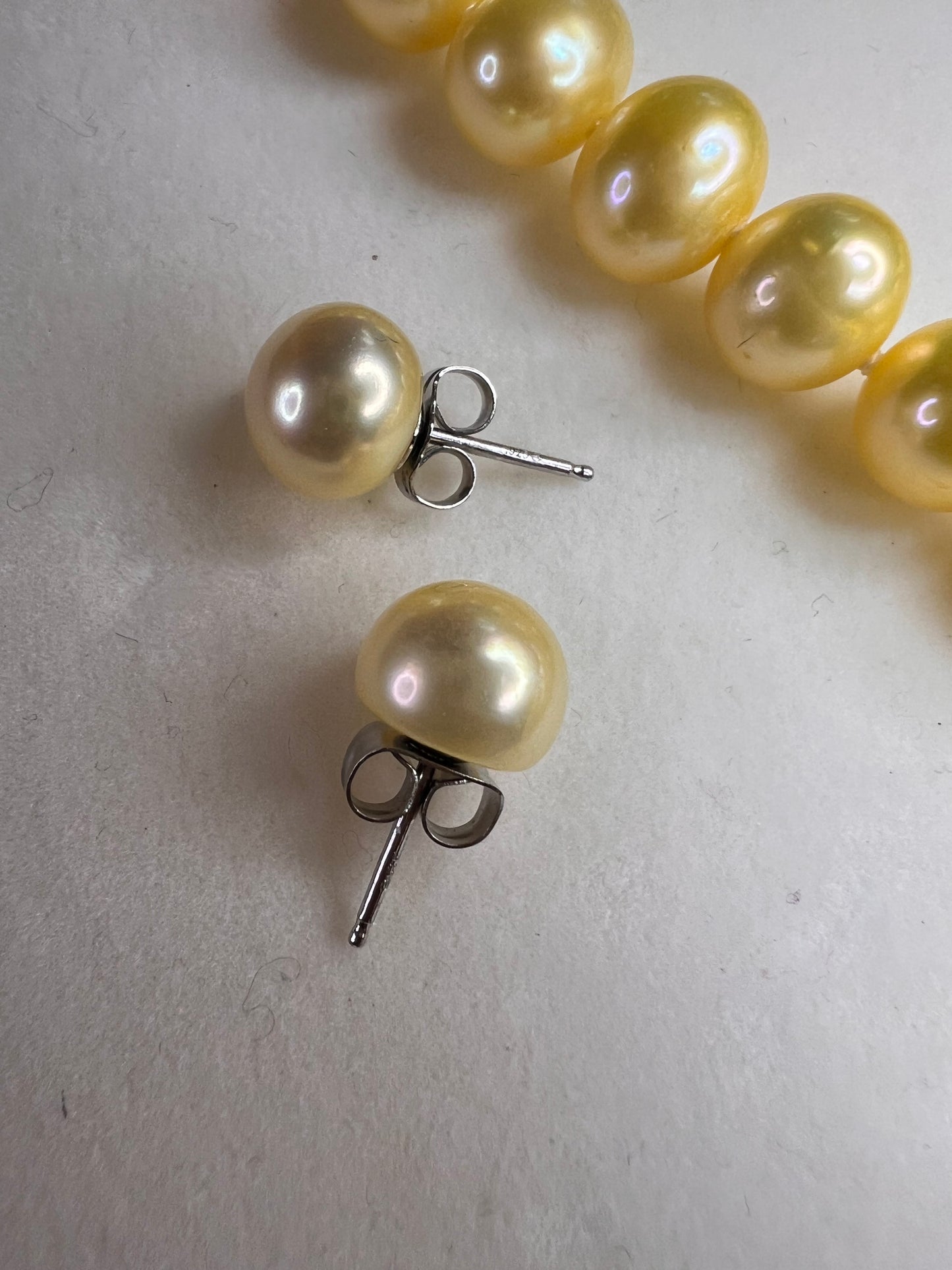 New Freshwater Pearl Necklace Bracelet Earrings Set Sterling Silver